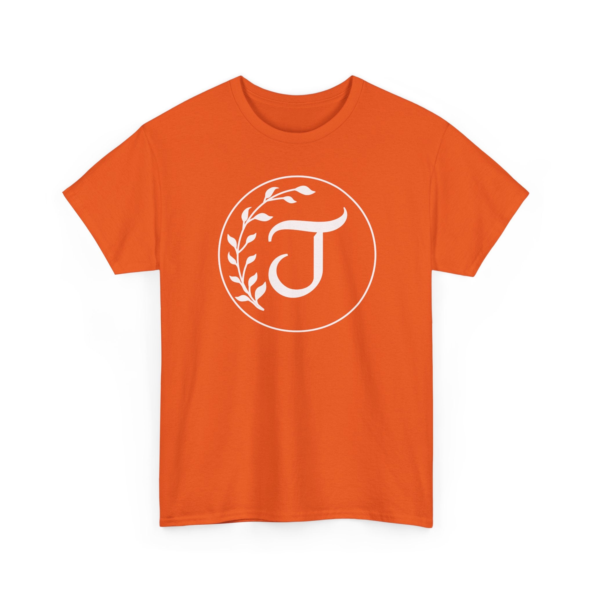 White Tee with Subtle "Floral J " Jesus Christ "— Minimalist Japanese Character T-Shirt