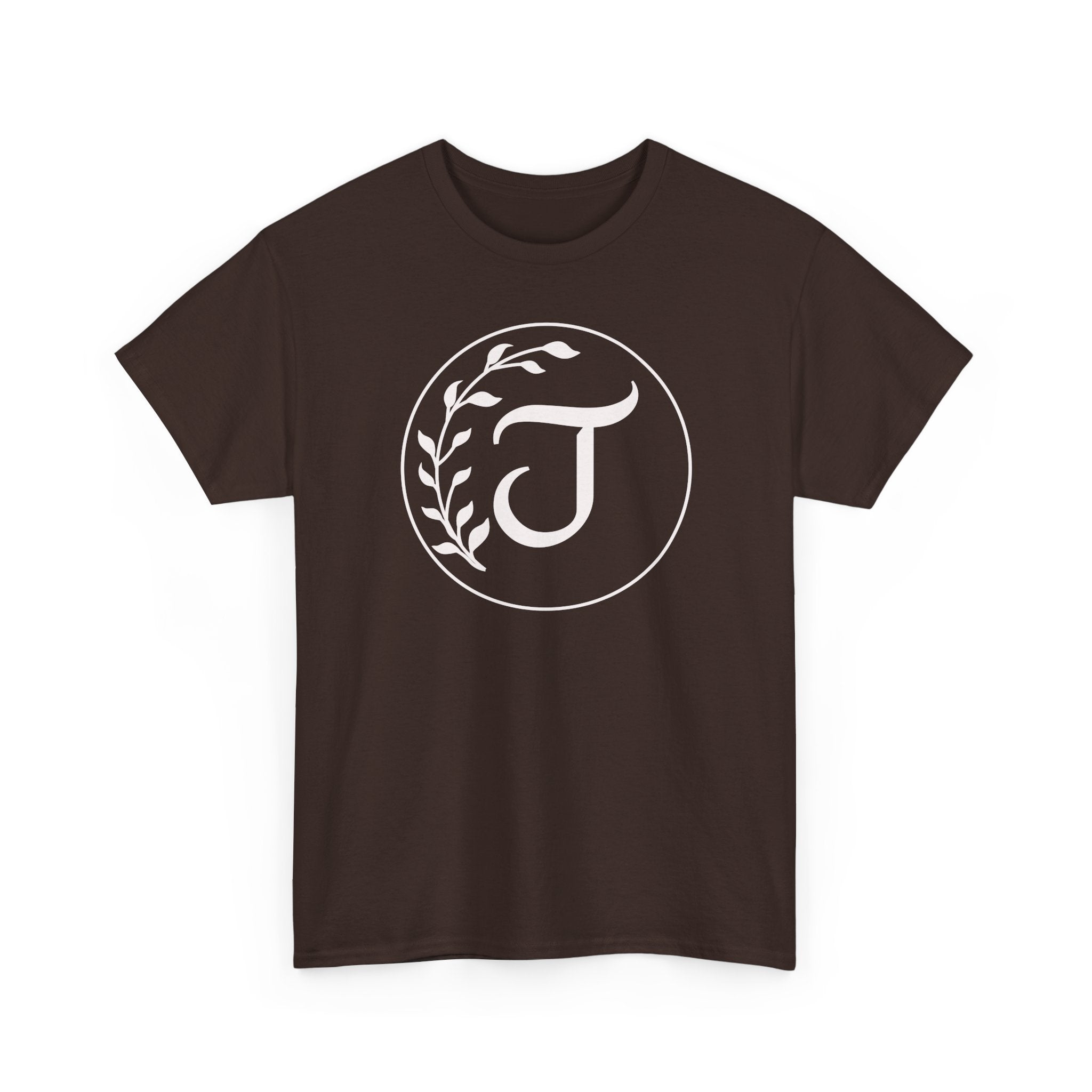 White Tee with Subtle "Floral J " Jesus Christ "— Minimalist Japanese Character T-Shirt