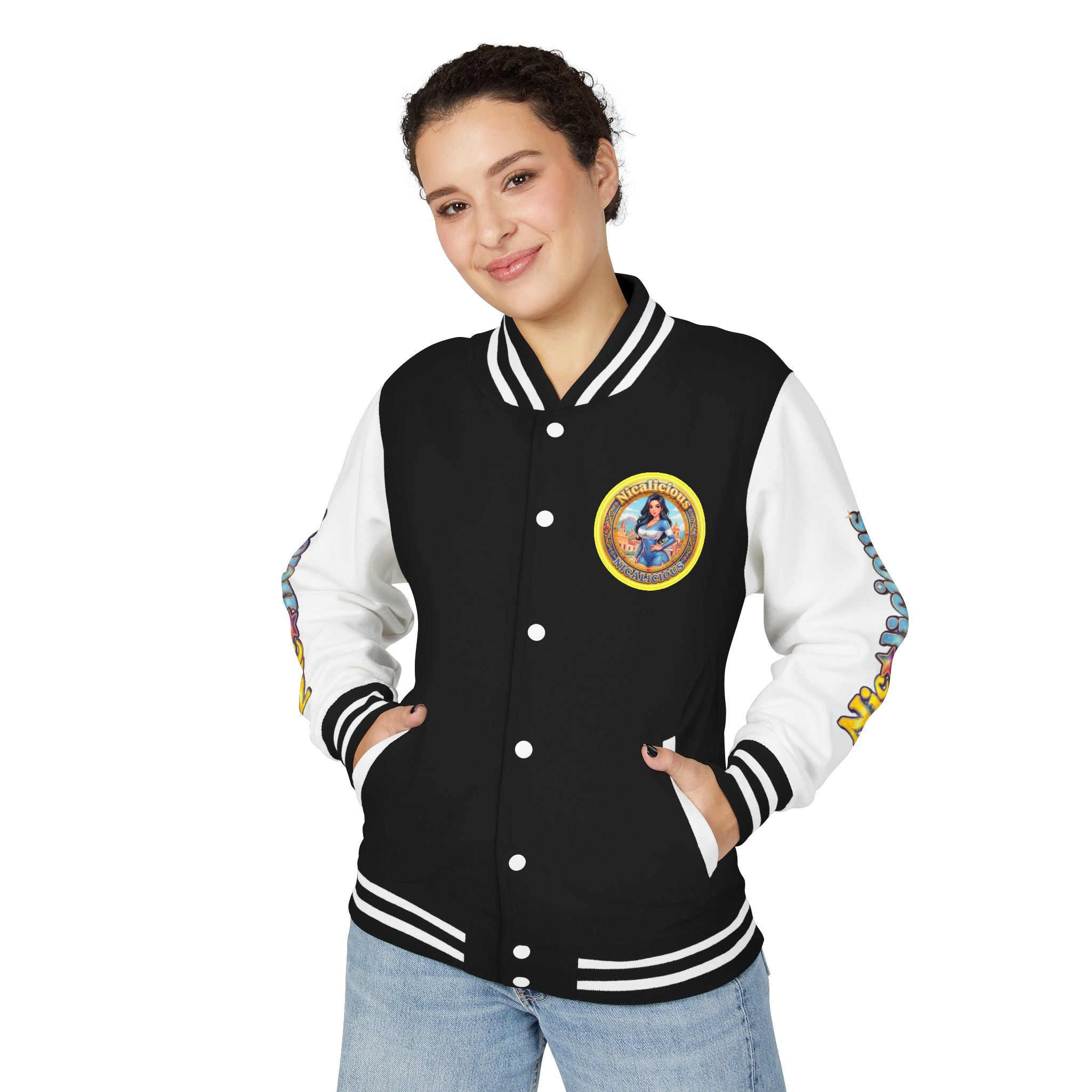 Letterman Jacket — 'Nicalicious' Retro Badge Varsity Jacket