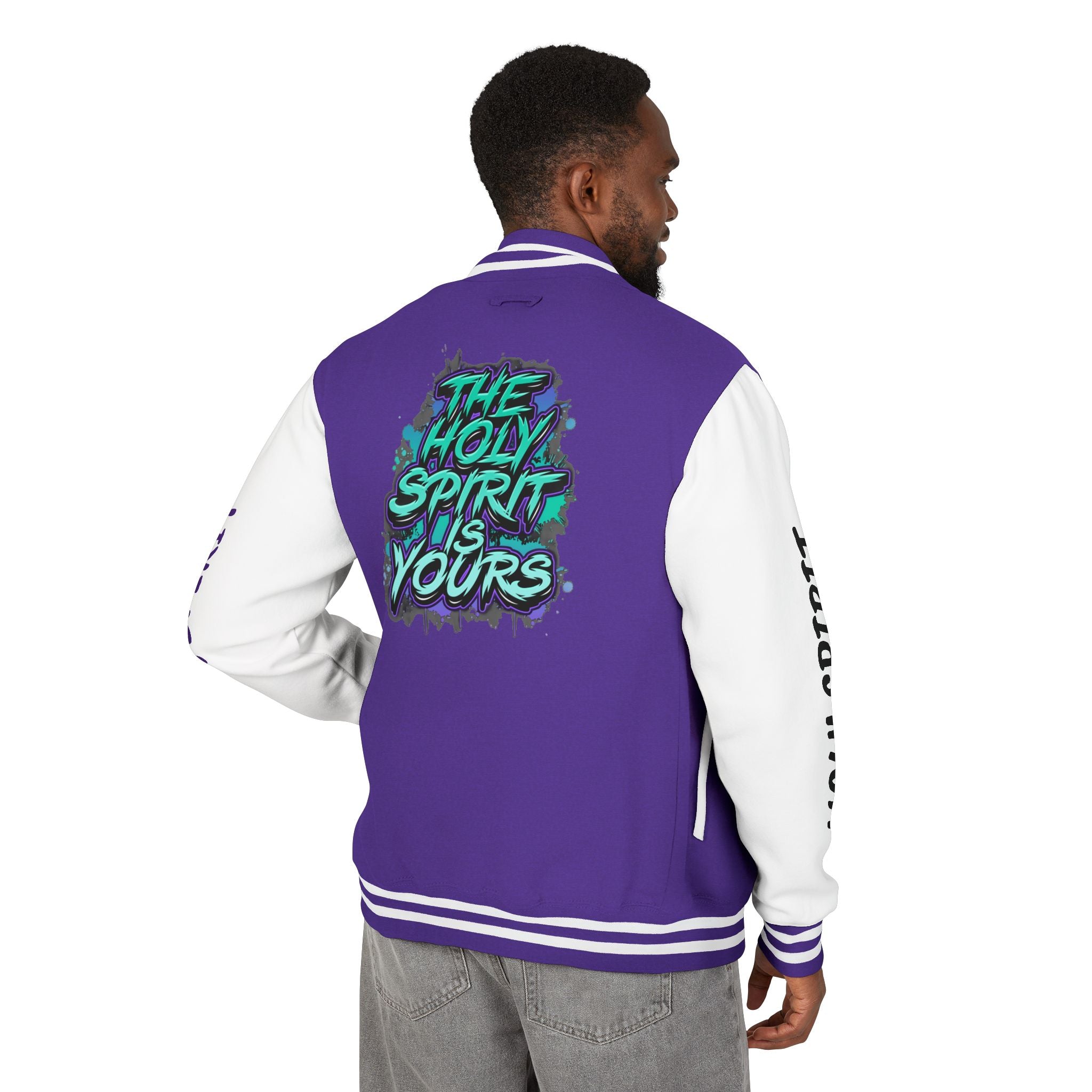 Letterman Jacket — "The Holy Spirit Is Yours" Graphic