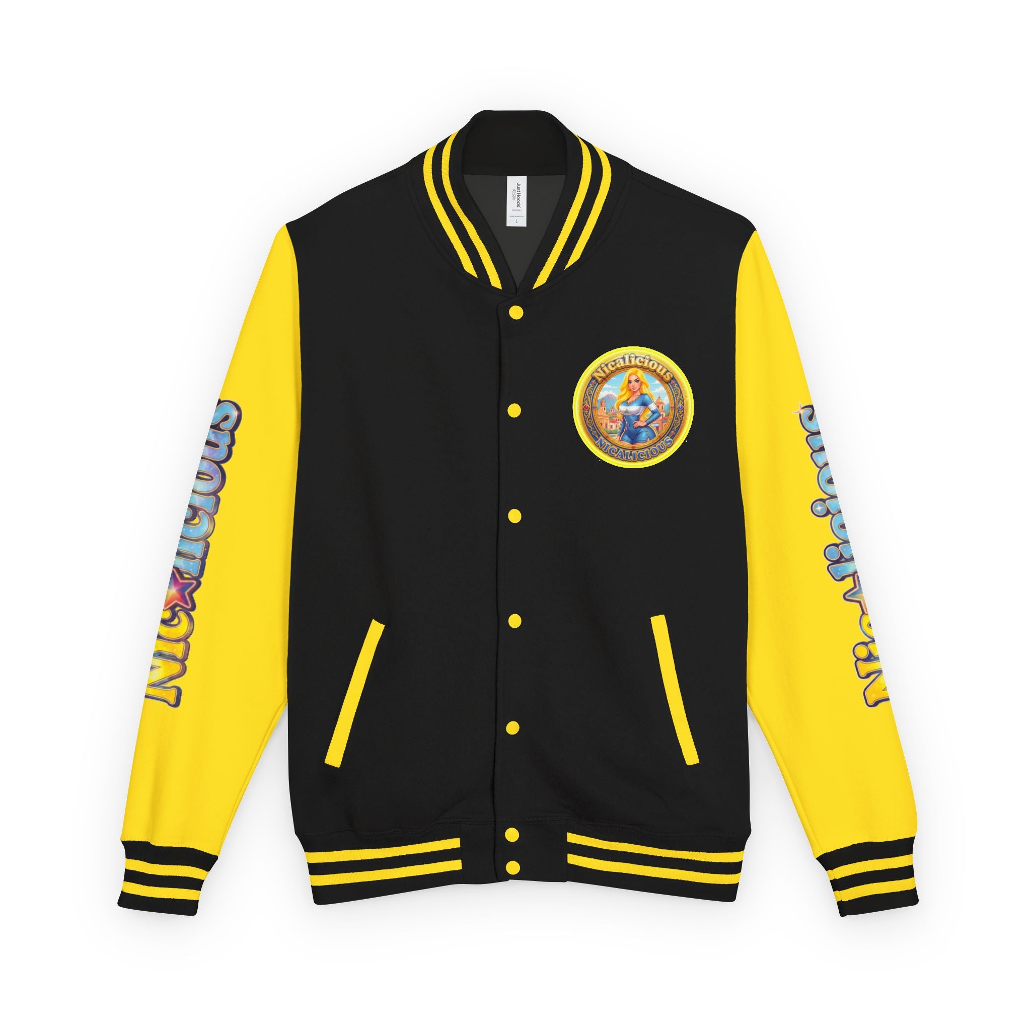 Letterman Jacket — 'Nicalicious' Retro Pinup Logo Varsity Jacket