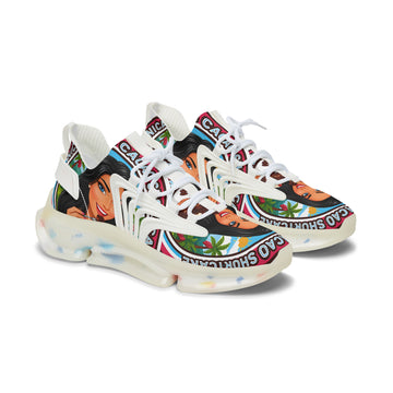 Women’s Mesh Sneakers — Retro "Nicaragua Cacao Shortcake" Graphic Athletic Shoes