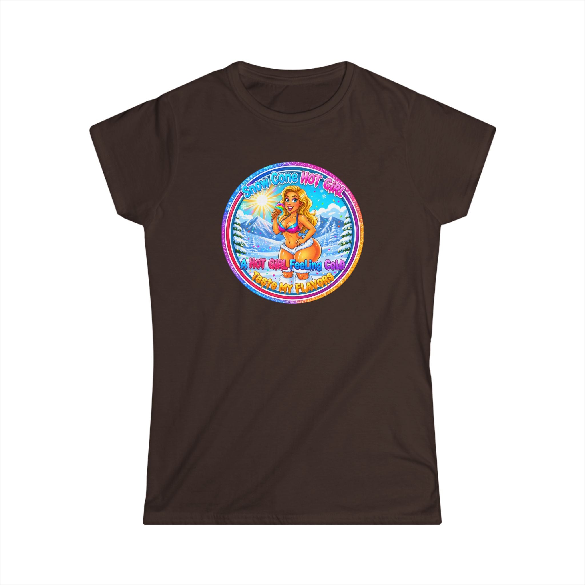 Retro Beach Pinup Tee — "Snow Cone Hot Girl" Women's T-Shirt