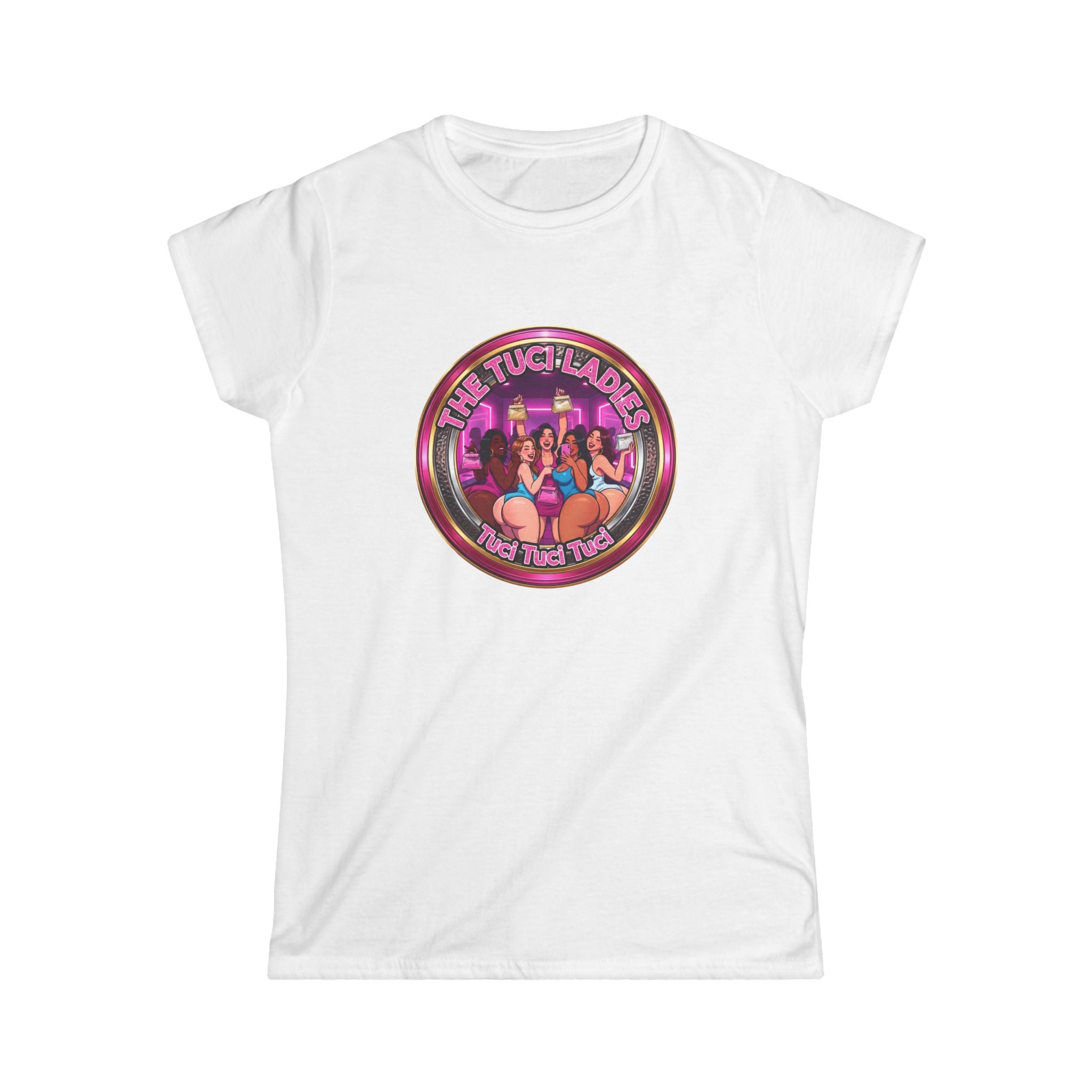 Women's Tee — "The Tuci Ladies" Retro Pinup Graphic