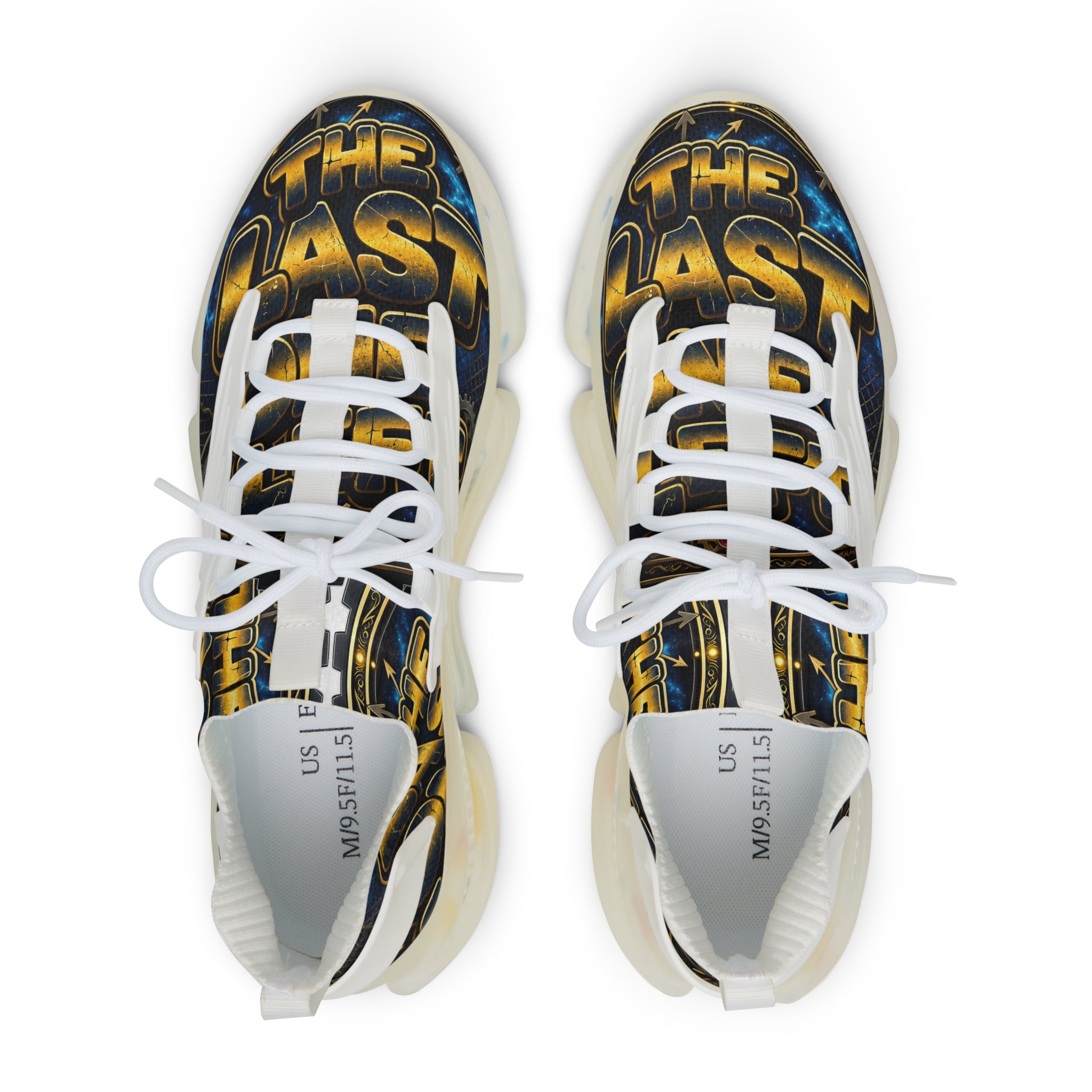 Mesh Sneakers — Bold 'The Last One Left' Graphic Athletic Shoes