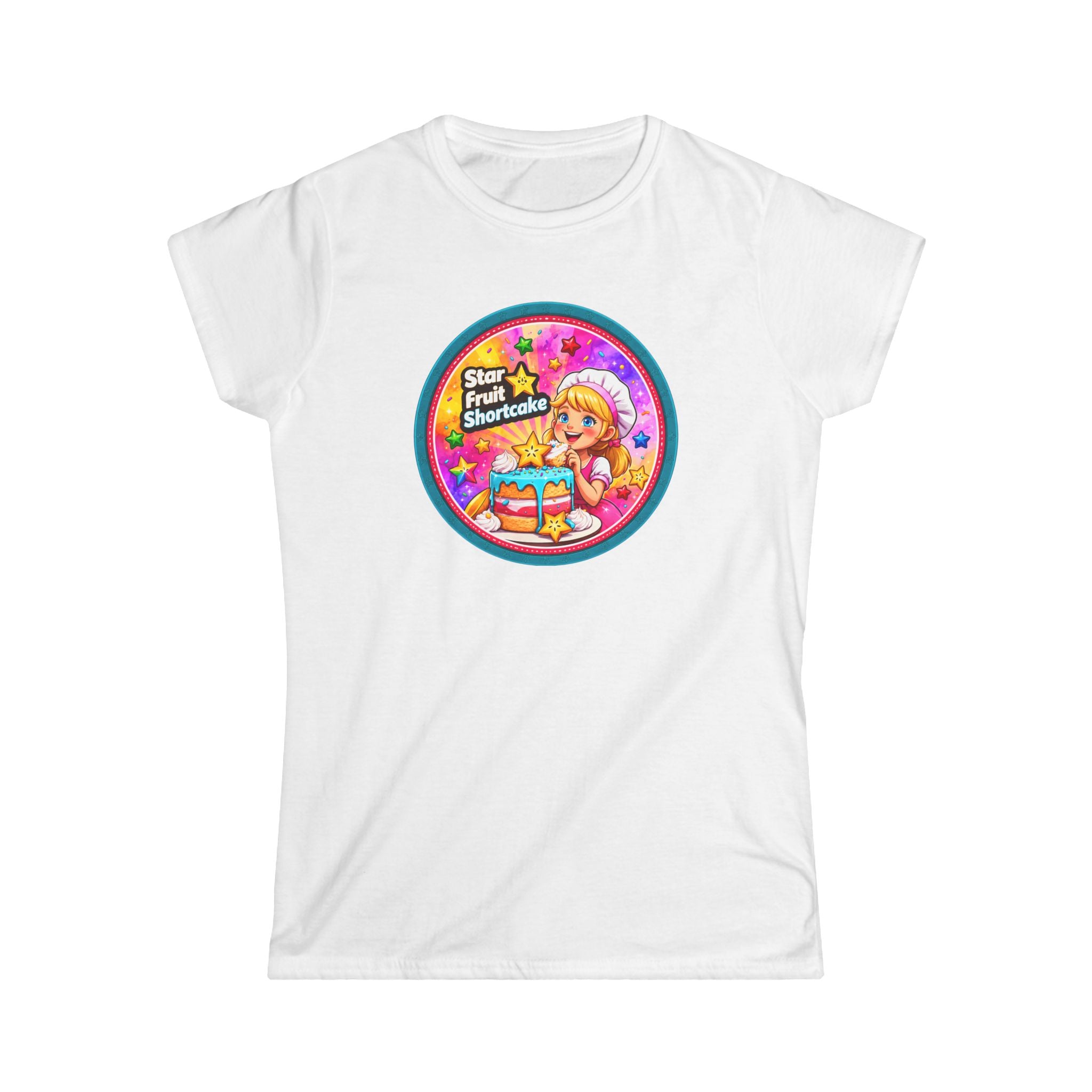"Star Fruit Shortcake" Women's Tee — Cute Retro Dessert Graphic Shirt