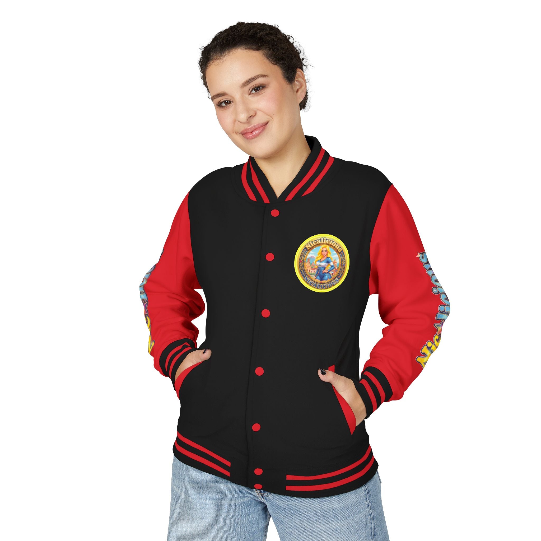 "Nicalicious" Varsity Jacket — Retro Pinup Letterman Jacket