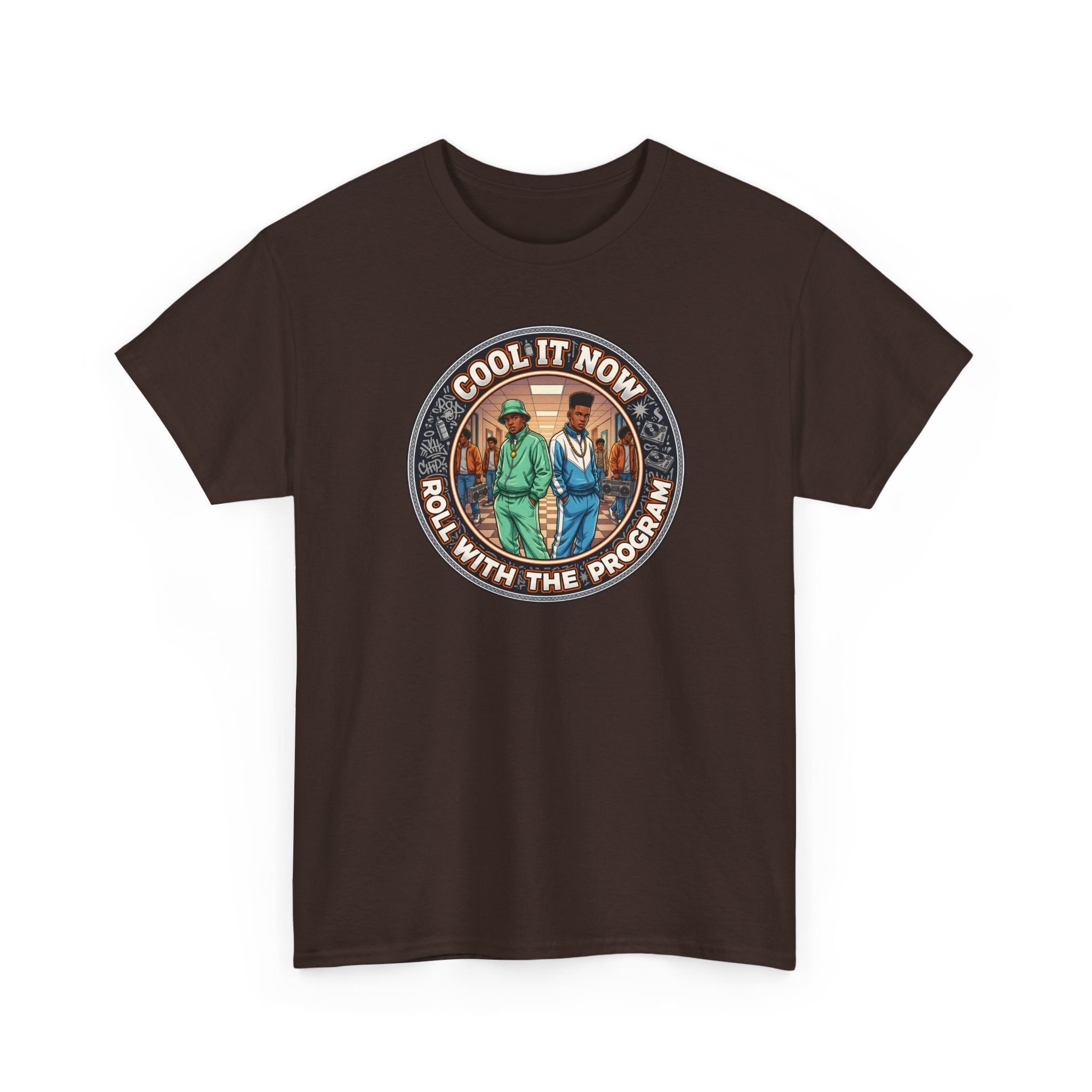 Cool It Now Tee — "Cool It Now Roll With The Program" Vintage Patch Graphic T-Shirt