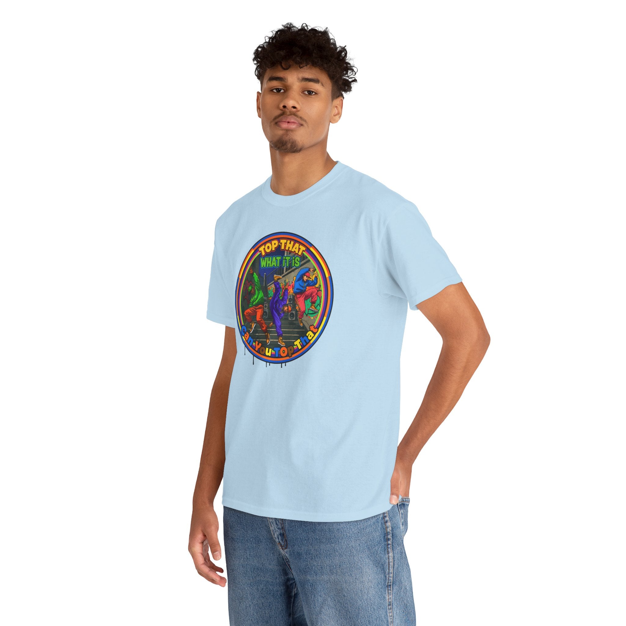 Retro  Tee — "Top That What It Is" Graphic Cotton Shirt