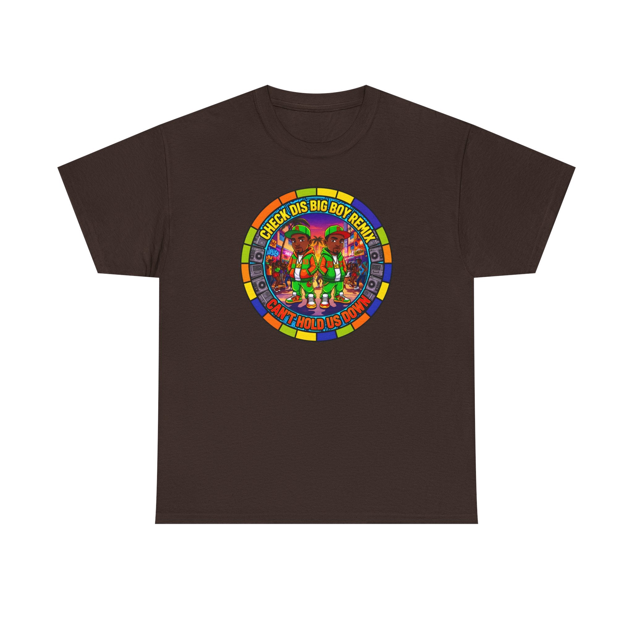 T-Shirt — "Check Dis Big Boy Remix" Colorful Cartoon Grap6hic Tee