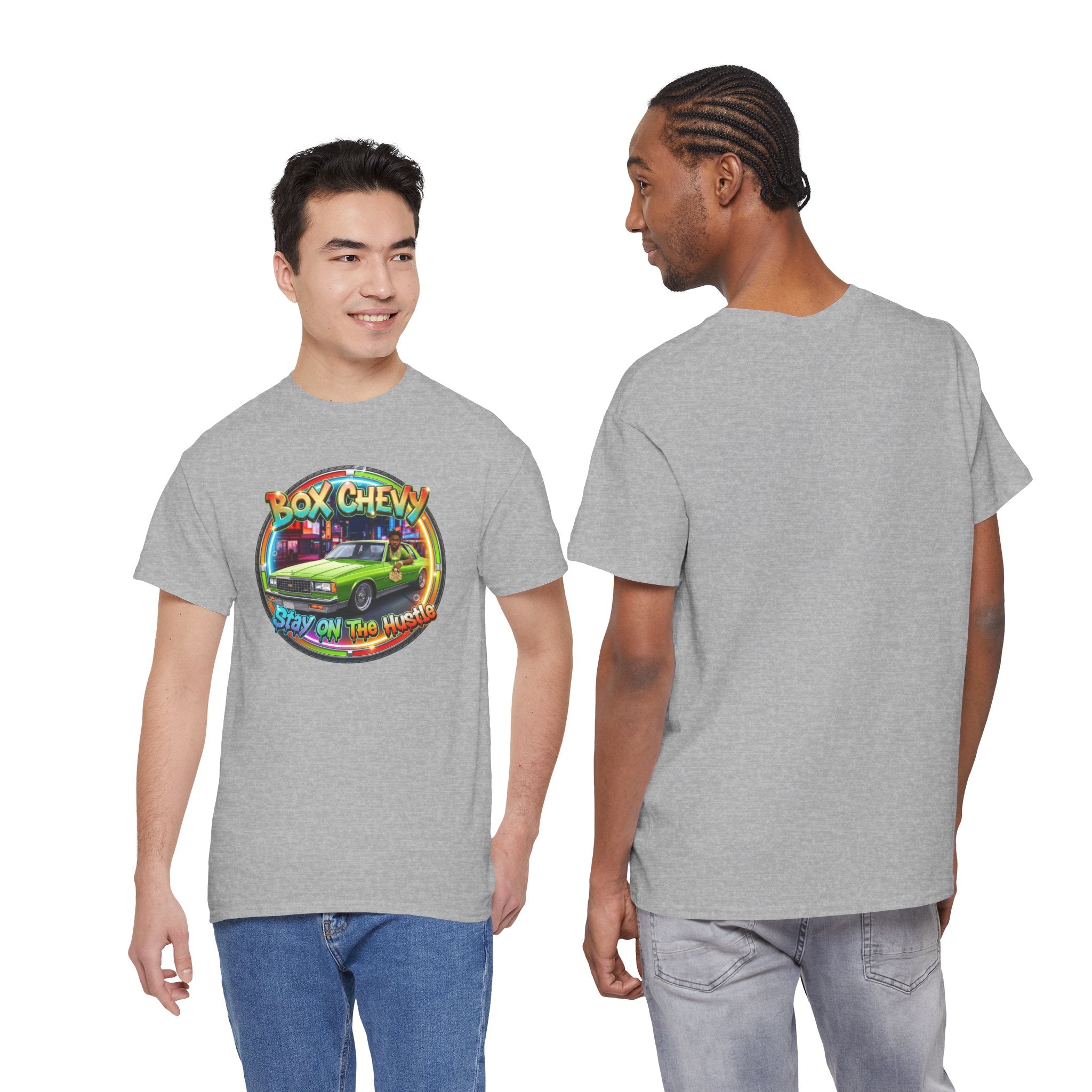 Vintage Chevy Truck Tee — "Box Chevy Stay On The Hustle" Retro Car Graphic Shirt
