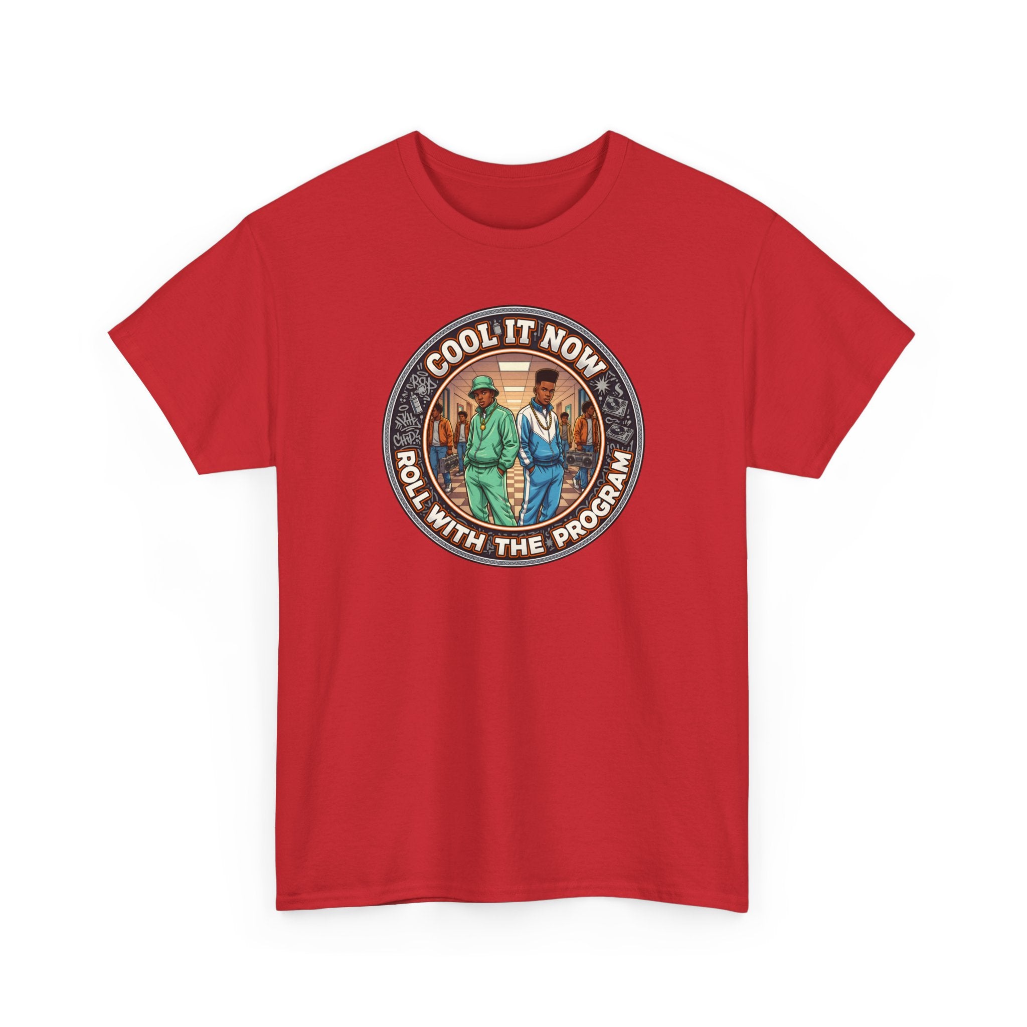 Cool It Now Tee — "Cool It Now Roll With The Program" Vintage Patch Graphic T-Shirt