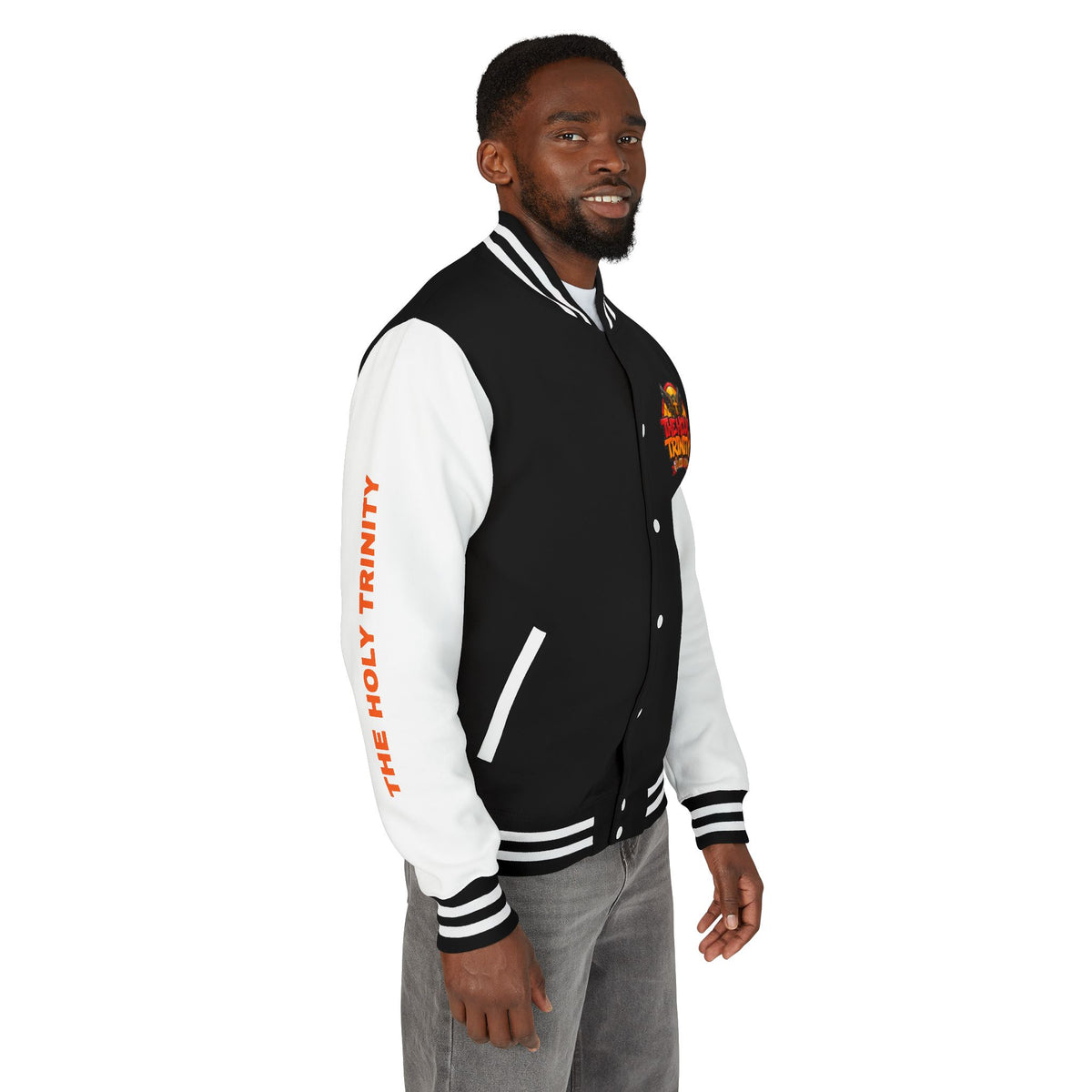 Letterman Jacket — "The Holy Trinity "Graphic Varsity Jacket