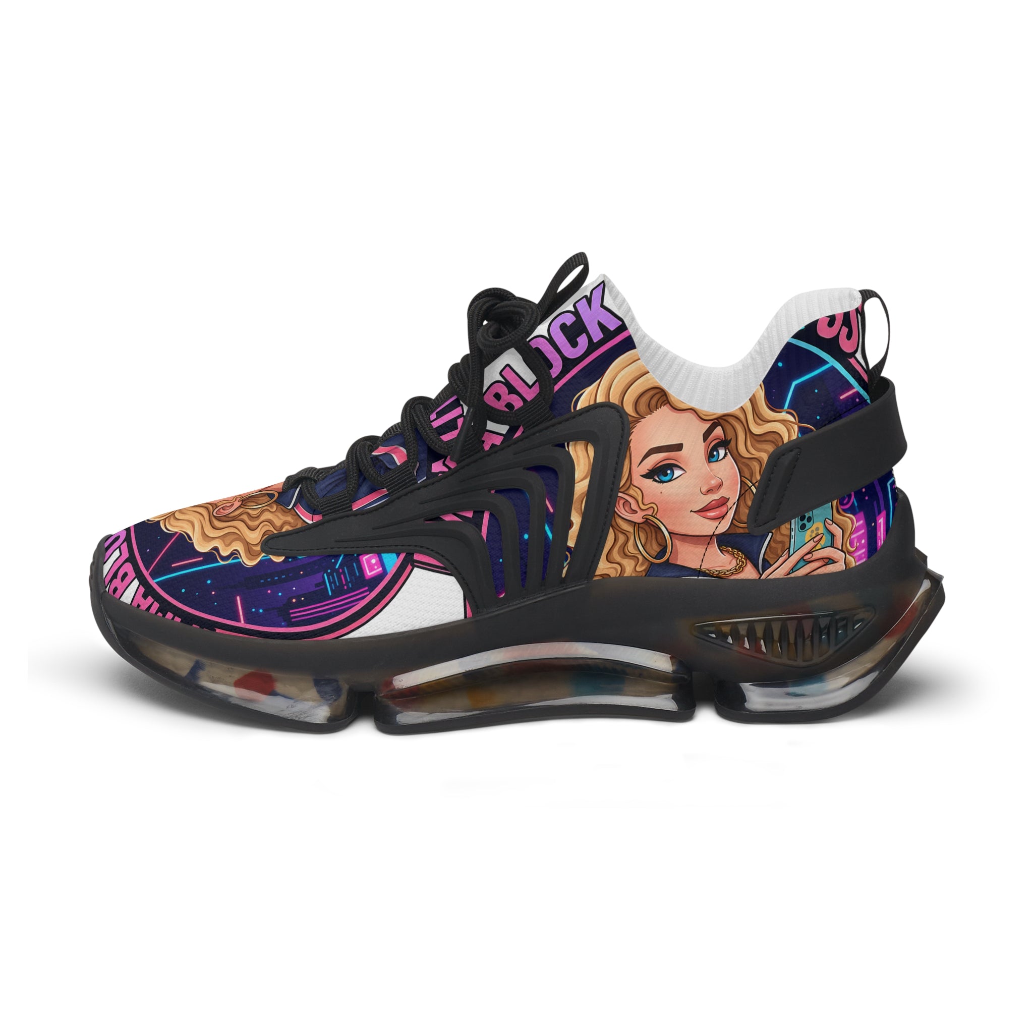 Women's Mesh Sneakers — 'Don't Block Your Blessings' Graphic Athletic Shoes