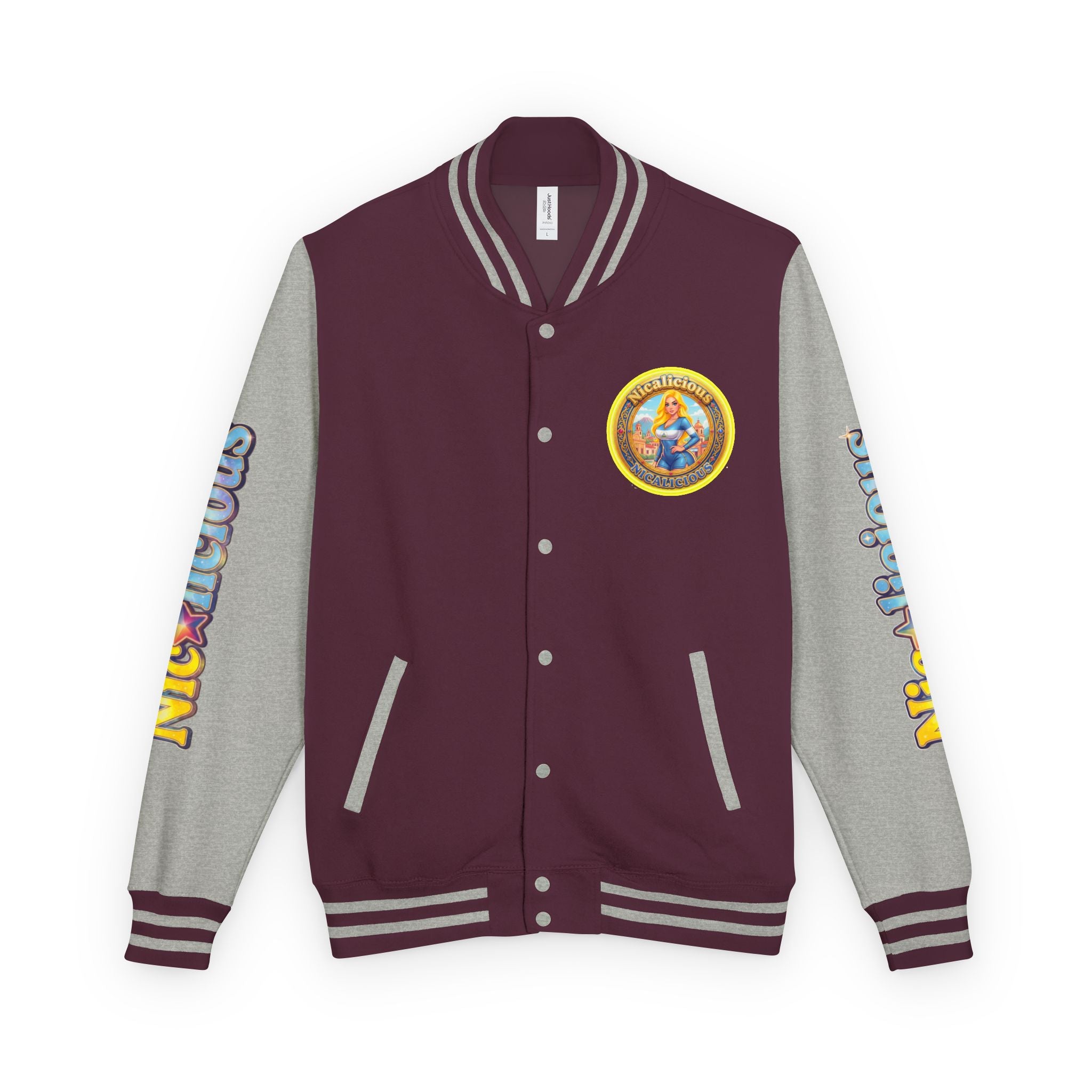 Letterman Jacket — 'Nicalicious' Retro Pinup Logo Varsity Jacket