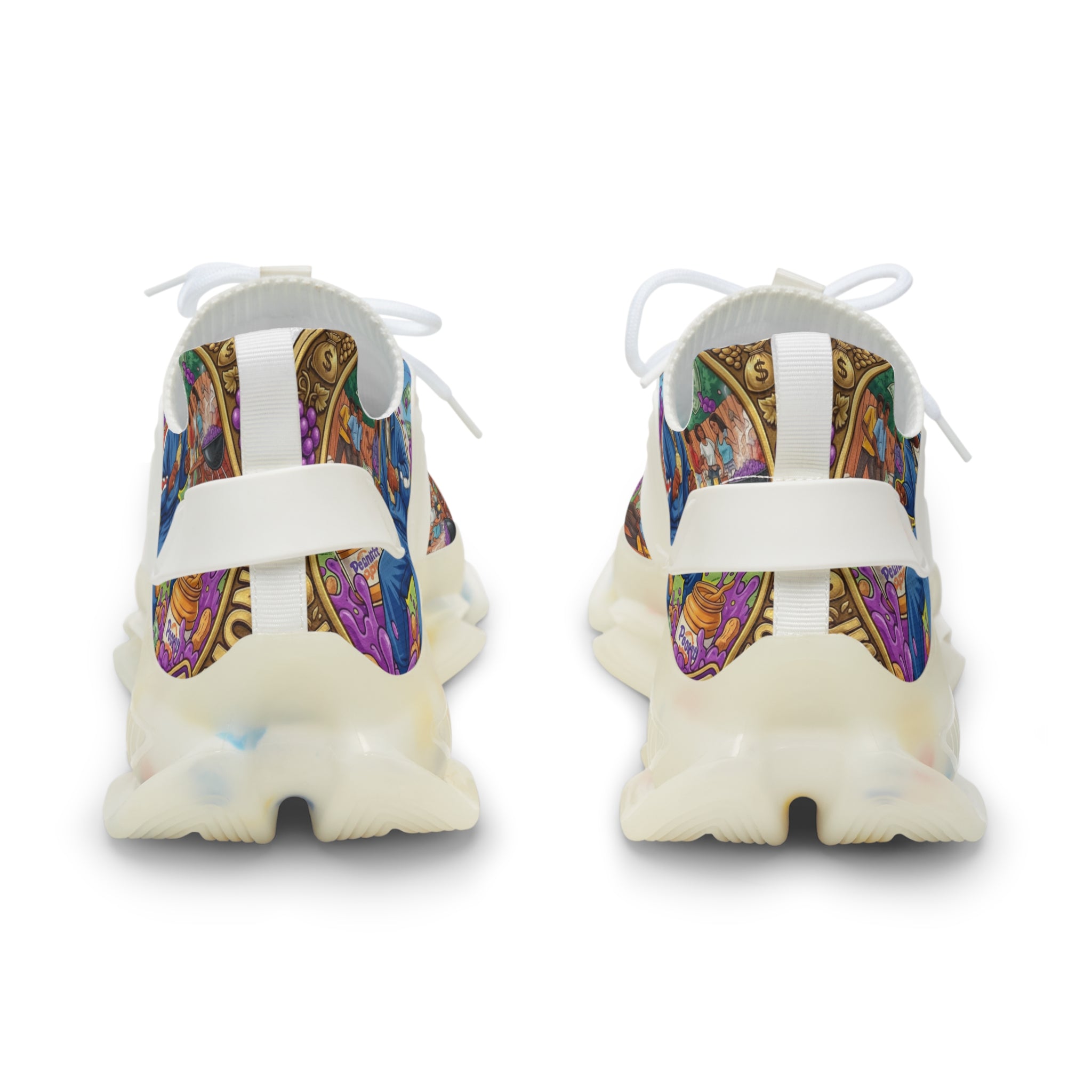 Mesh Sneakers —" Peanut Butter Jelly" Colorful Family Portrait Design Athletic Shoes