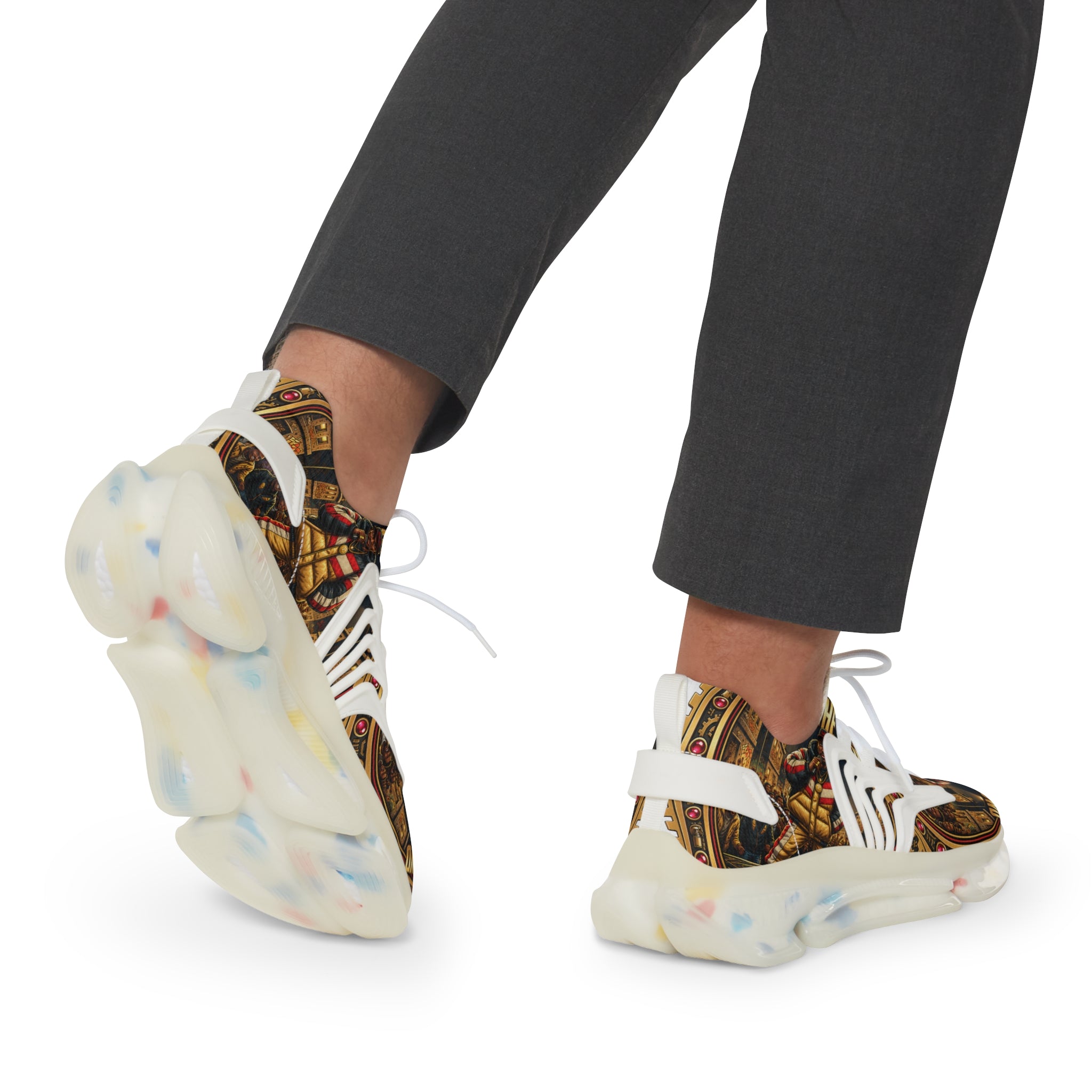 Men's Mesh Sneakers — 'Rock the Crowd' Graphic Athletic Shoes
