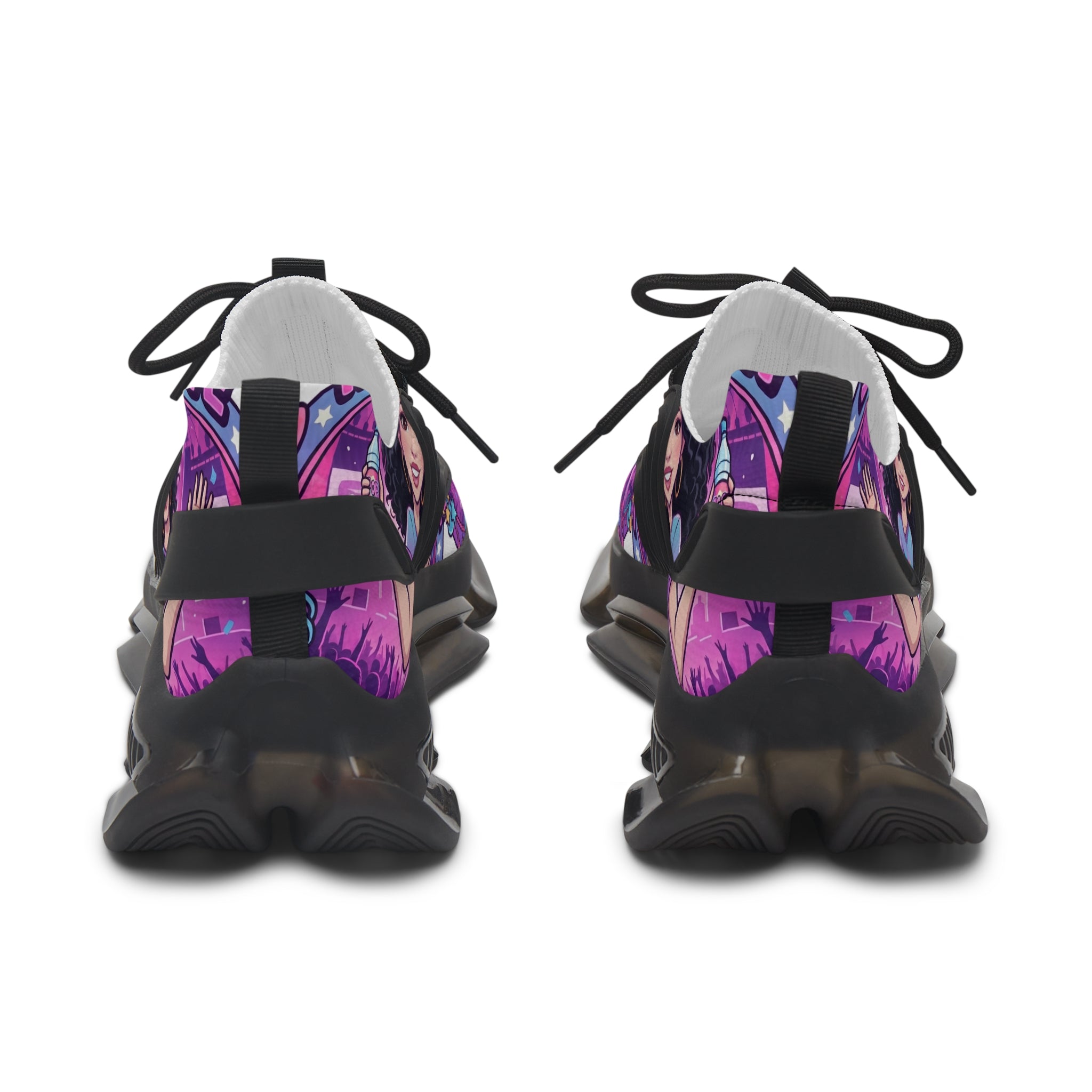 Women’s Mesh Sneakers — "Keep Pop Music Alive" Colorful Pop  Graphic Athletic Shoes