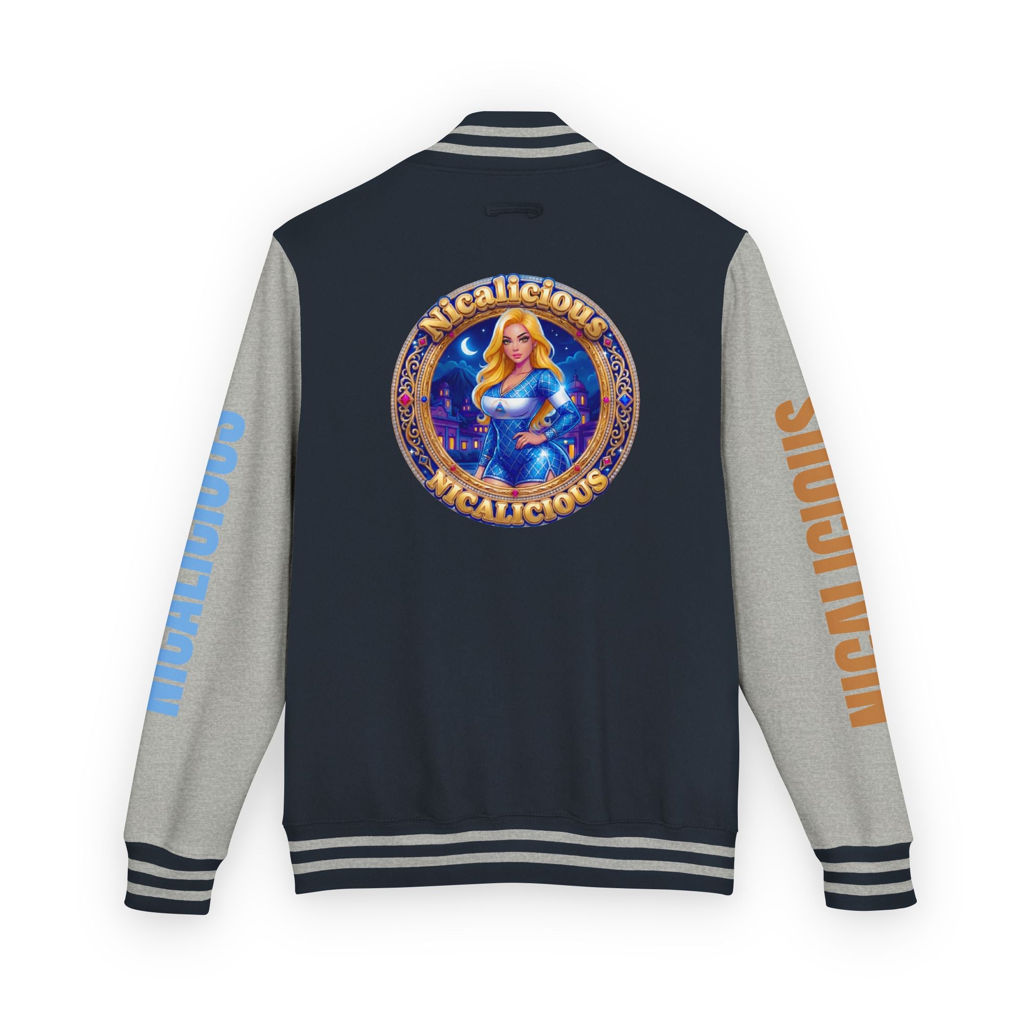 Letterman Jacket — 'Nicalicious' Retro Varsity Jacket with Angel Crest