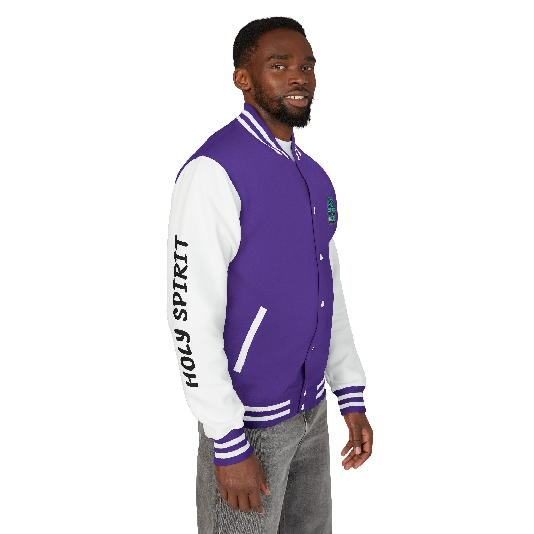 Letterman Jacket — "The Holy Spirit Is Yours" Graphic