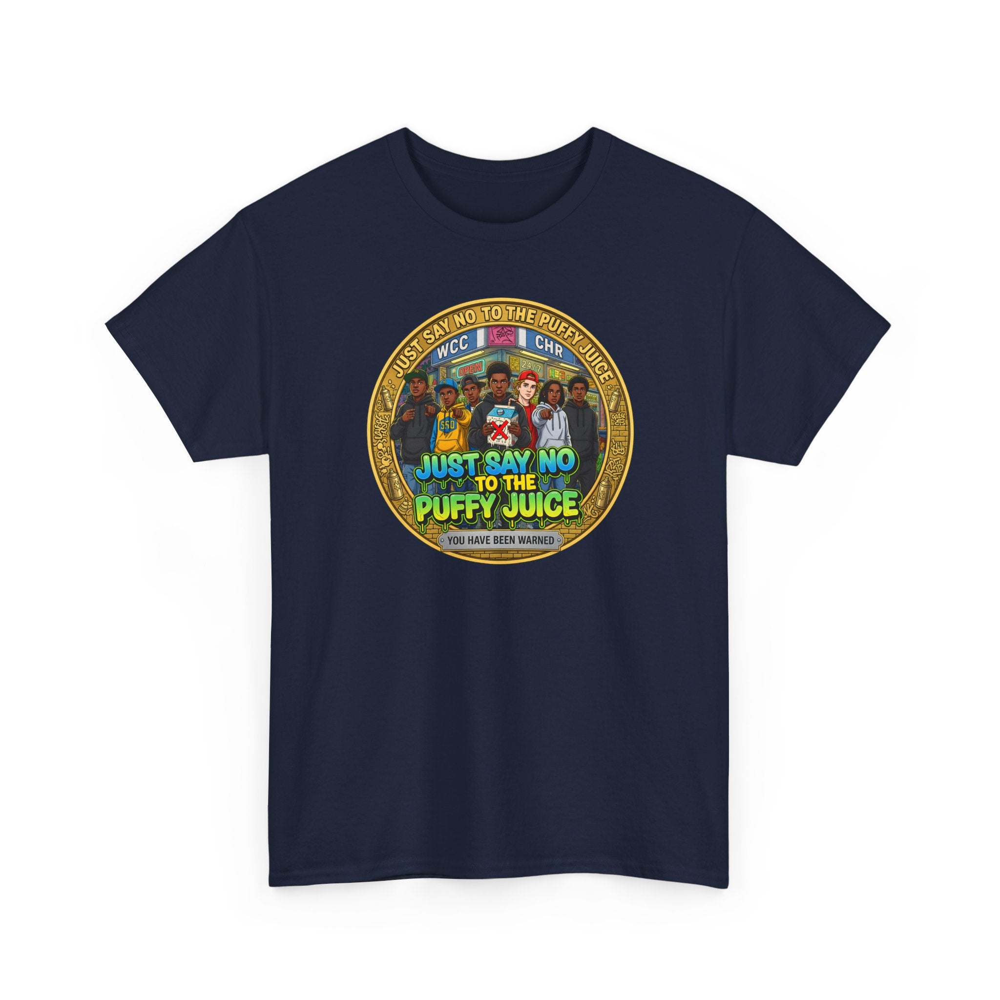 T-Shirt — "Just Say No to the Puffy Juice" Retro Anti-Vape Graphic Tee