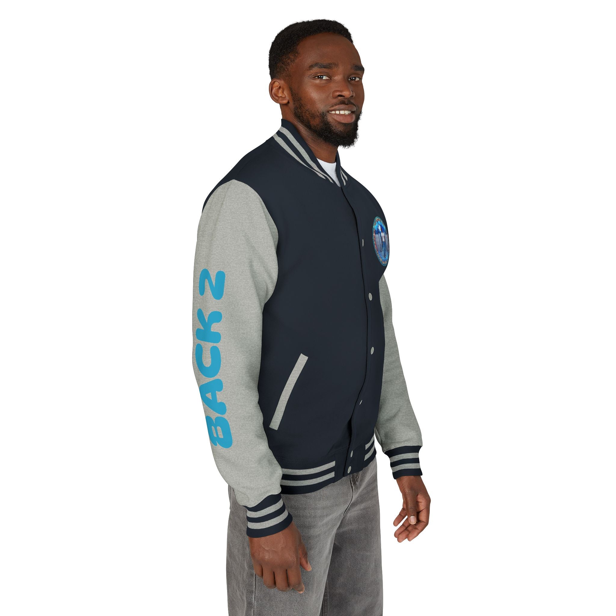 Letterman Jacket — 'Back 2 The Block' Retro Streetwear Patch Jacket