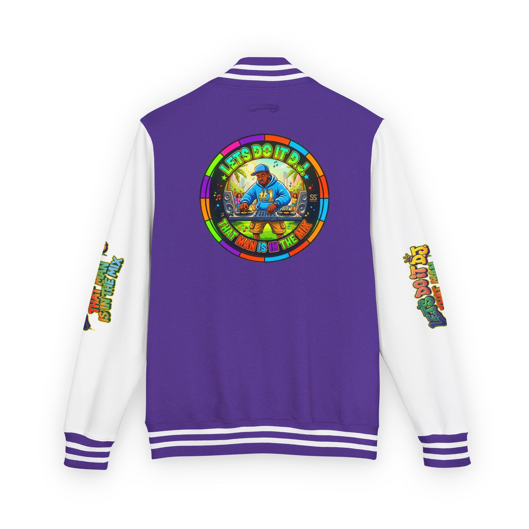 Letterman Jacket — 'Let's Do It' DJ Graphic Varsity Jacket