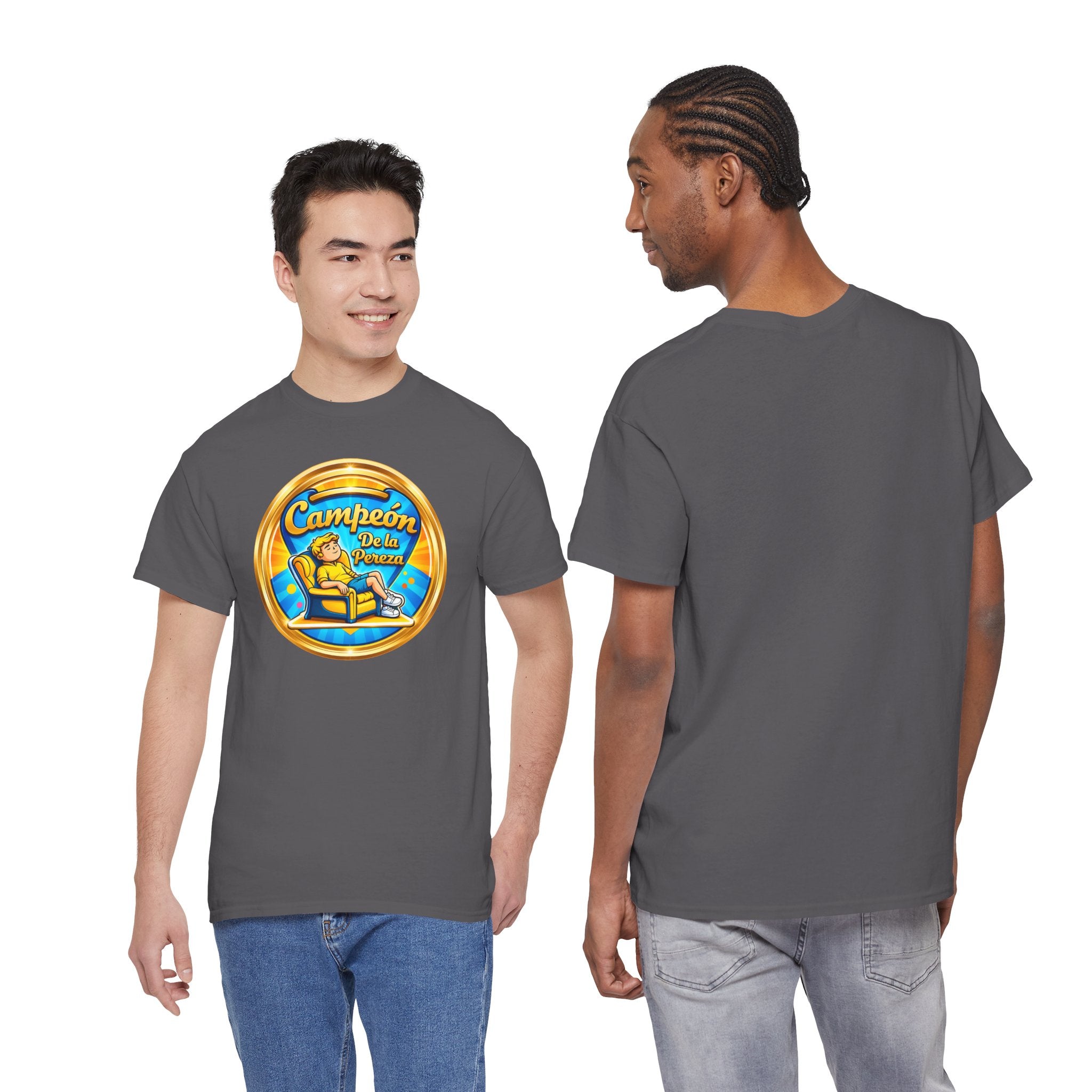 "Campeón De La Pereza" Tee — Gold Badge Adventure T‑Shirt