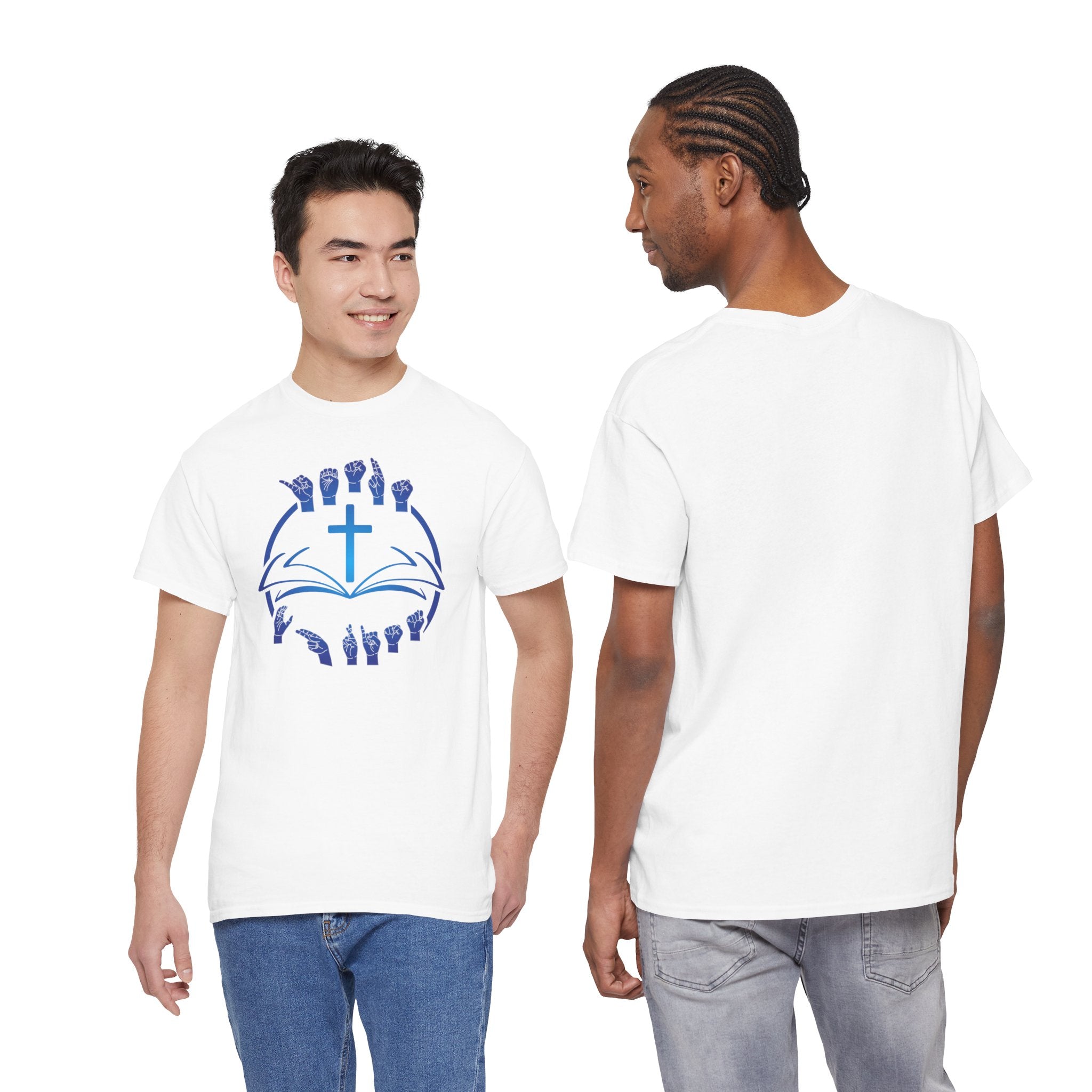 "Christian Bible Cross Sign Language "T-Shirt — Faith Prayer Hands Tee