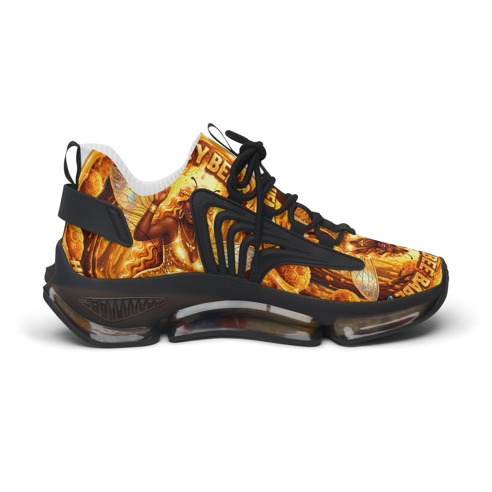 Mesh Sneakers — "Honey Bee Queen" Graphic Women’s Athletic Shoes
