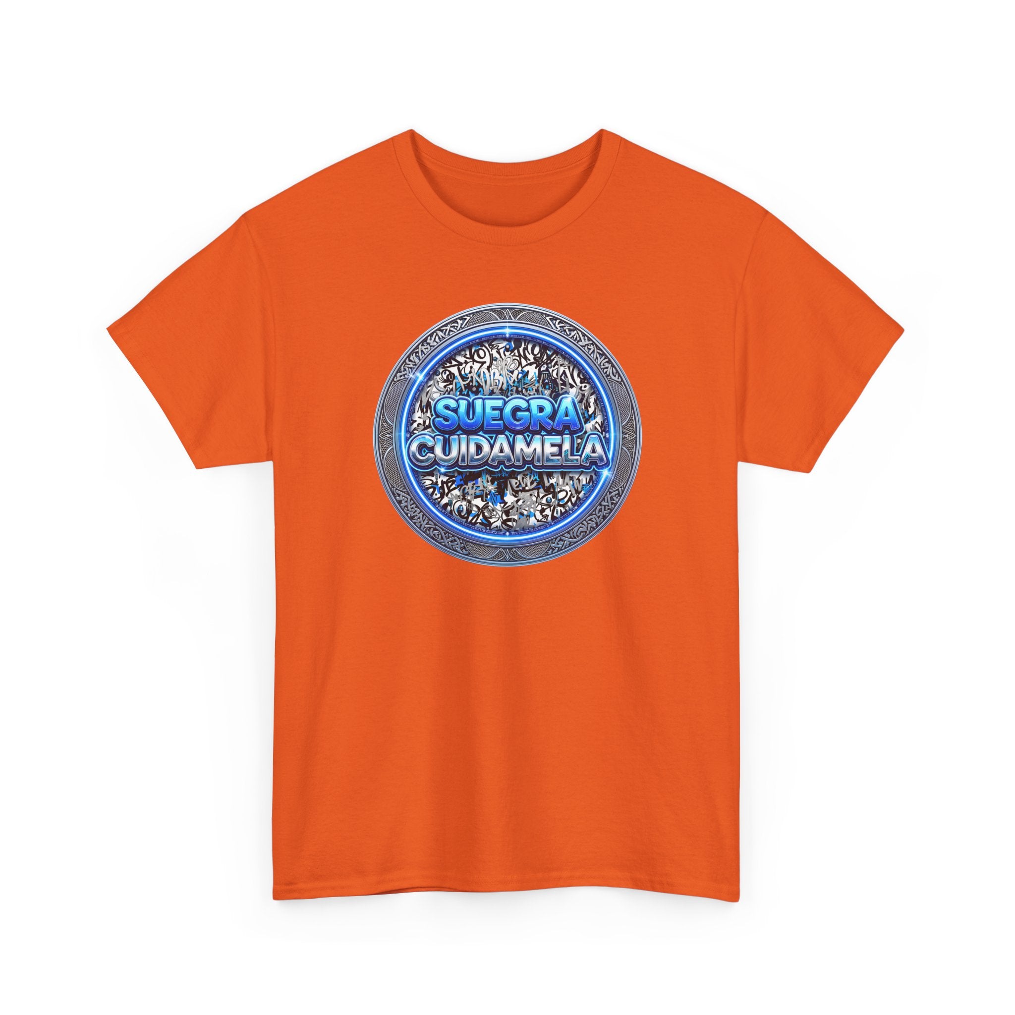 T-Shirt — Suegra Cuídame (Blue Floral Emblem)