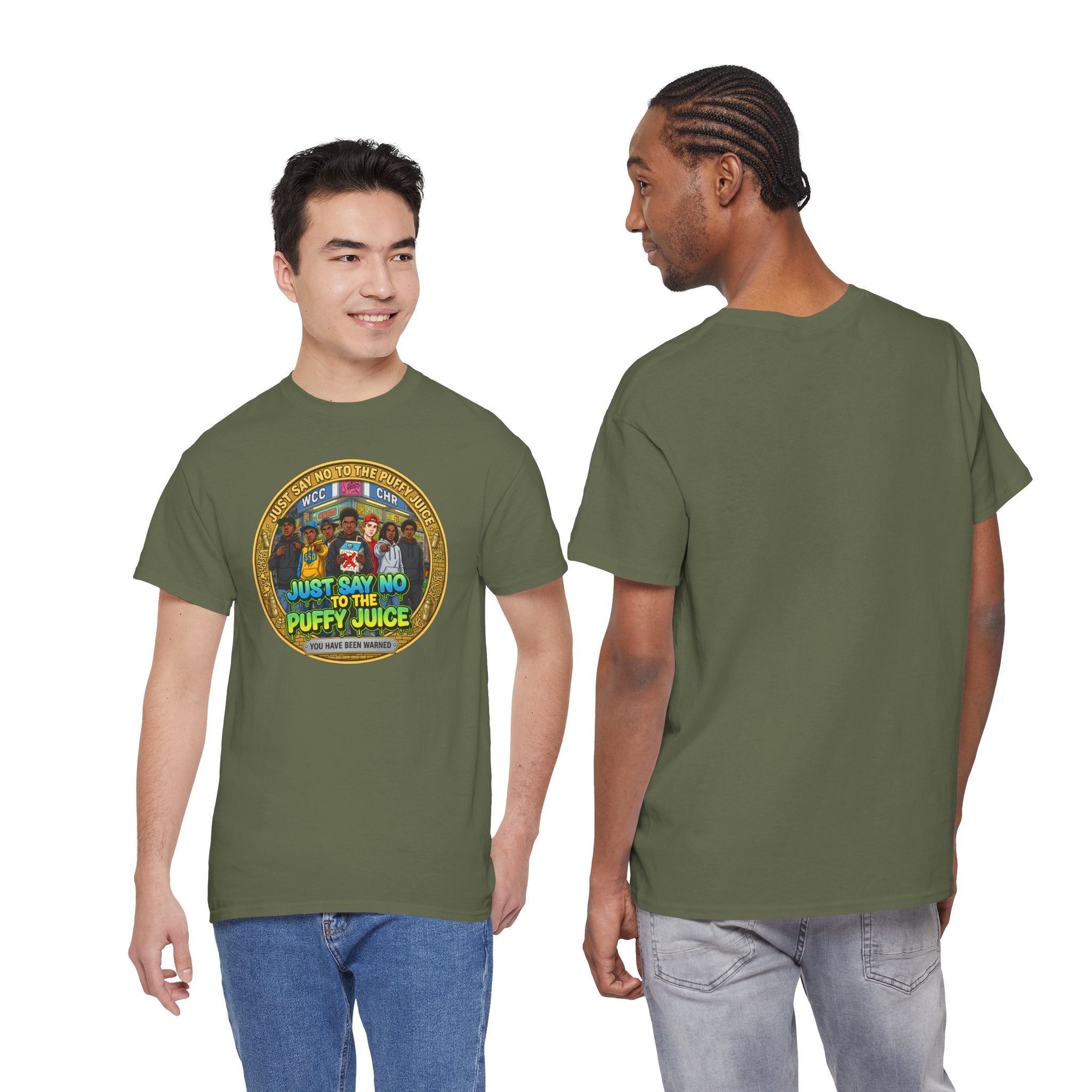 T-Shirt — "Just Say No to the Puffy Juice" Retro Anti-Vape Graphic Tee