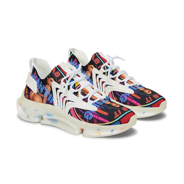 Women's Mesh Sneakers — Bold Neon Graphic Women’s Athletic Shoes :Grab It Wanting" Design