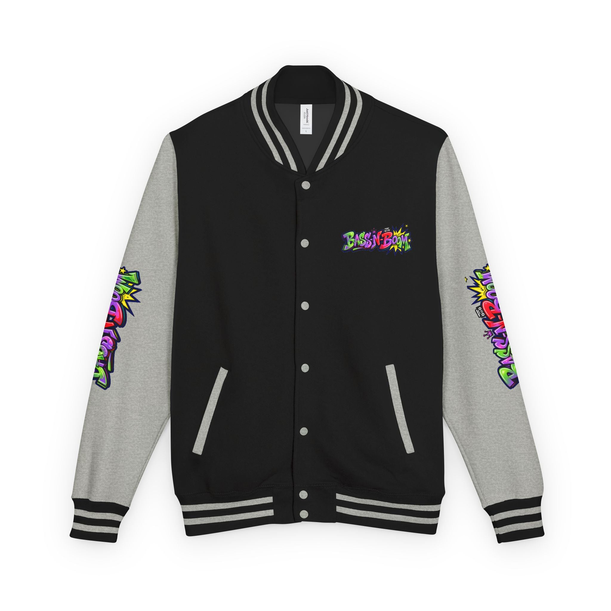 Letterman Jacket — 'Bass N Boom' Graffiti Bomber