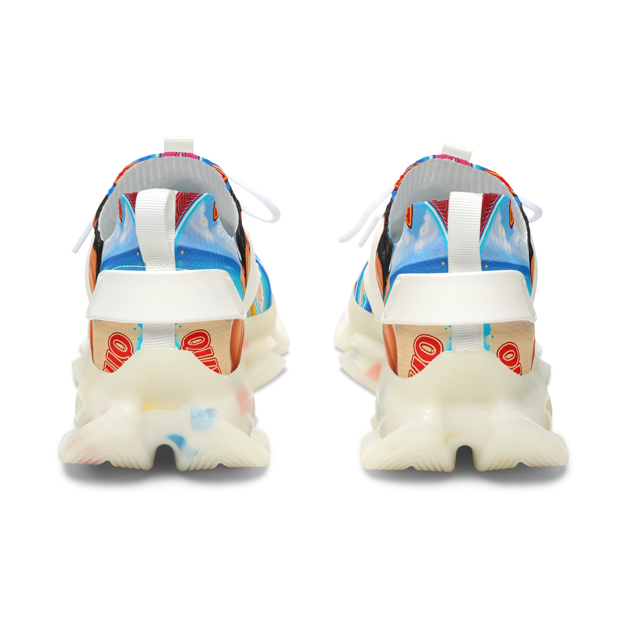 Women's Mesh Sneakers —"Ayi Ayi Ayi Que Guapa Soy "Tropical Pinup Beach Graphic Trainers