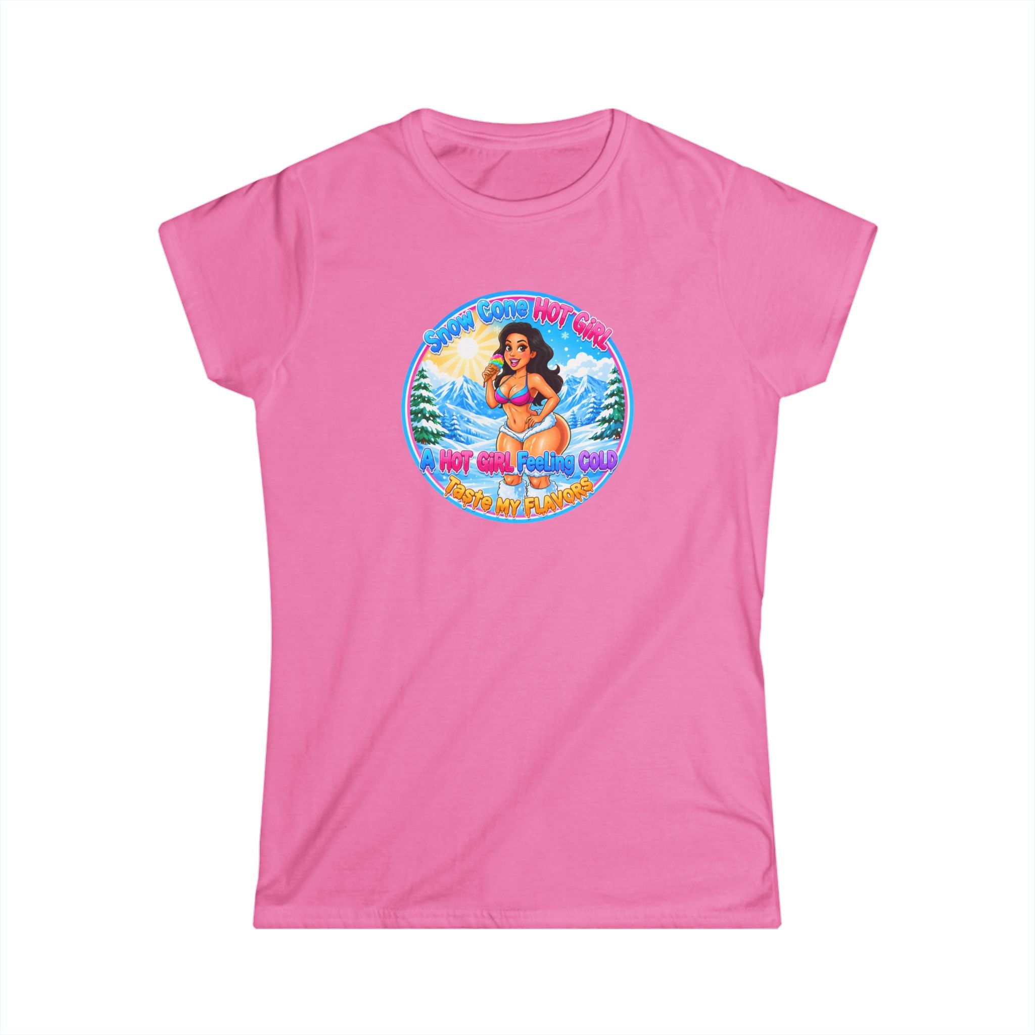 Vintage Pinup Beach Tee — "Snow Cone Hot Girl" T-Shirt