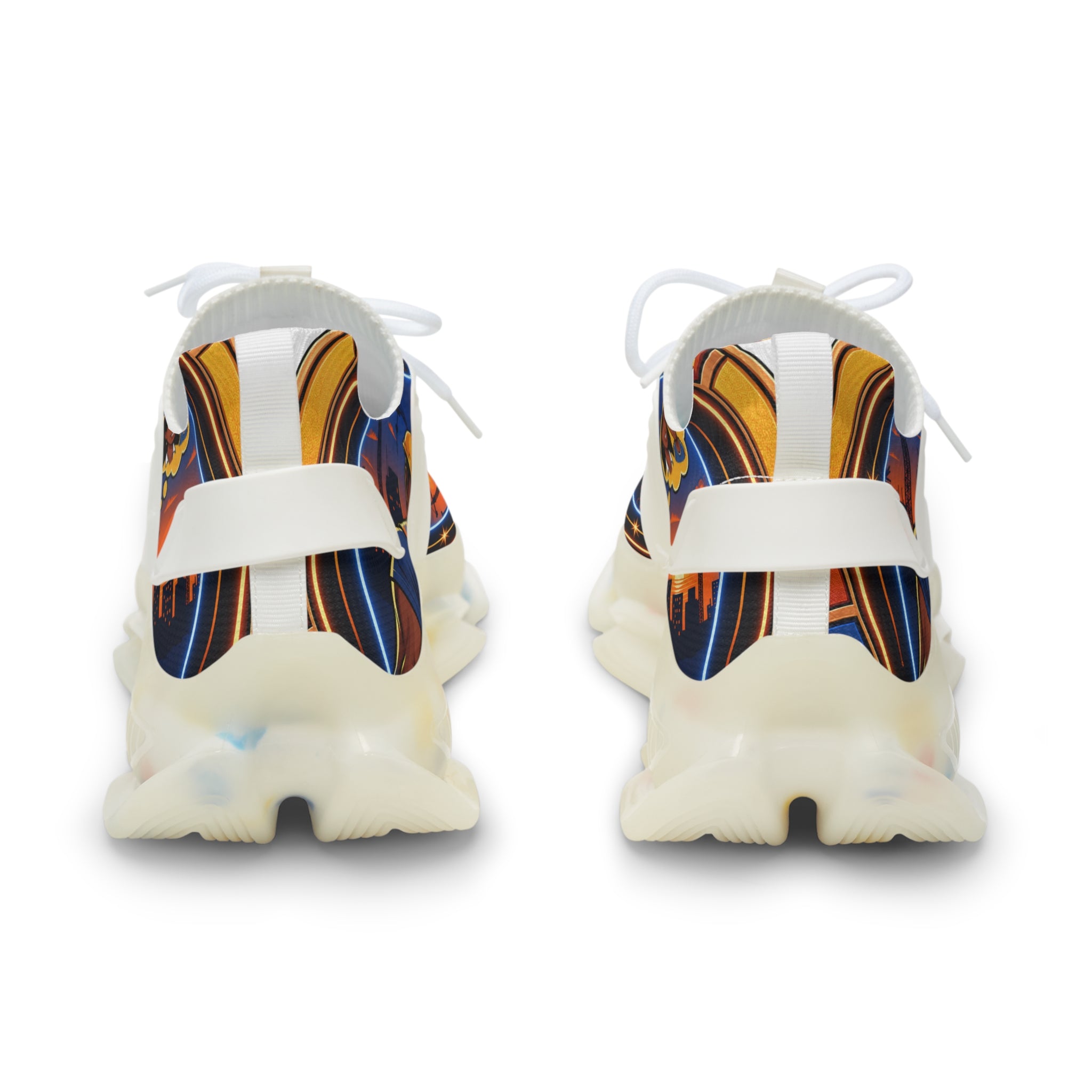 Men's Construction Worker Mesh Sneakers — 'Reach for Tomorrow' Graphic Athletic Shoes