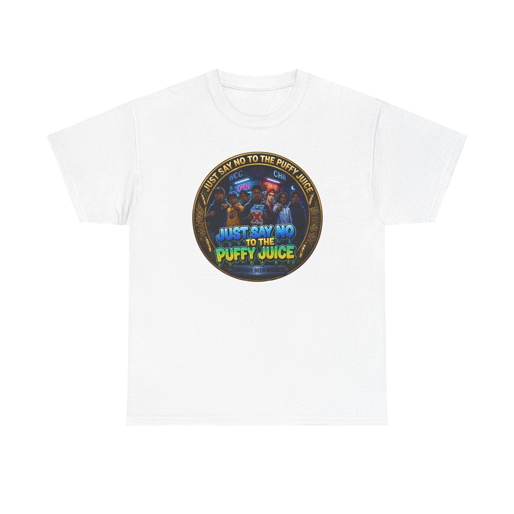 "Just Say No to the Puffy Juice "Tee – Anti-Party Vintage Graphic T-Shirt