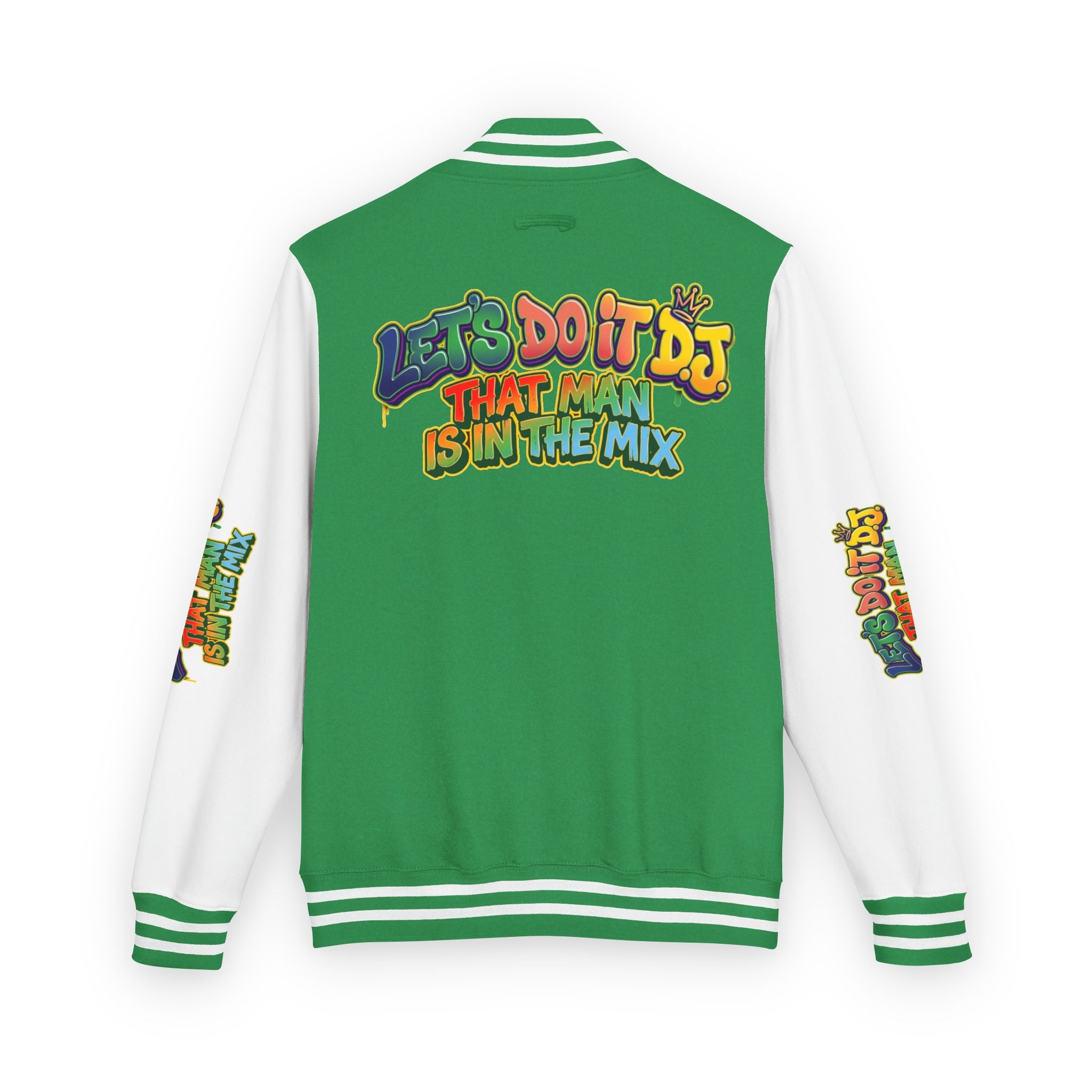 Letterman Jacket — 'Let's Do It' DJ Graphic Varsity Jacket