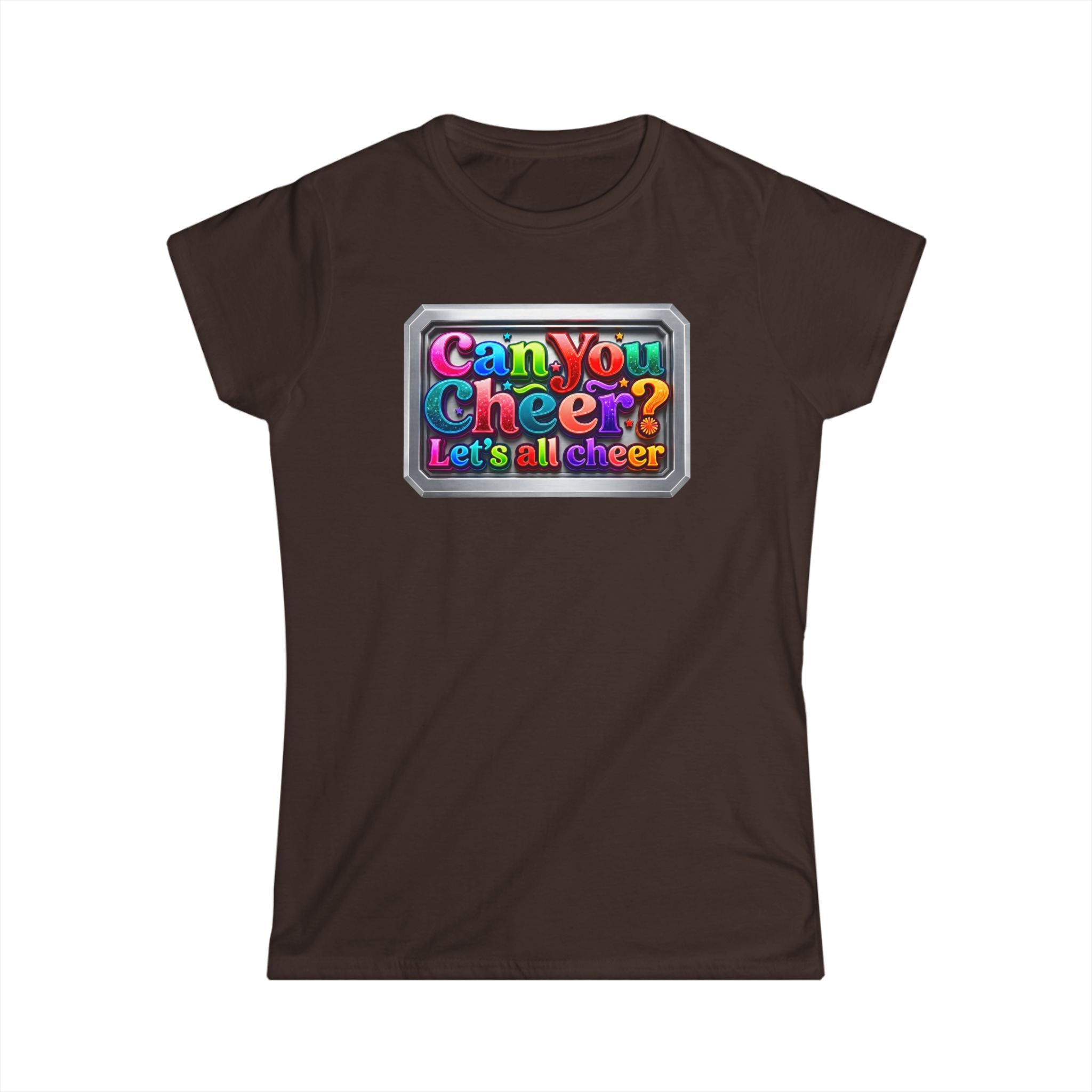 Cheer Squad Tee — "Can You Cheer, Let's All Cheer" Colorful Cheerleading Graphic