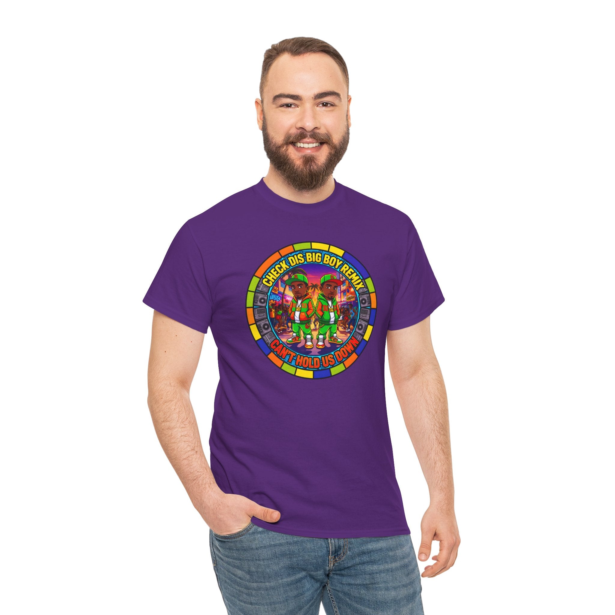 T-Shirt — "Check Dis Big Boy Remix" Colorful Cartoon Grap6hic Tee