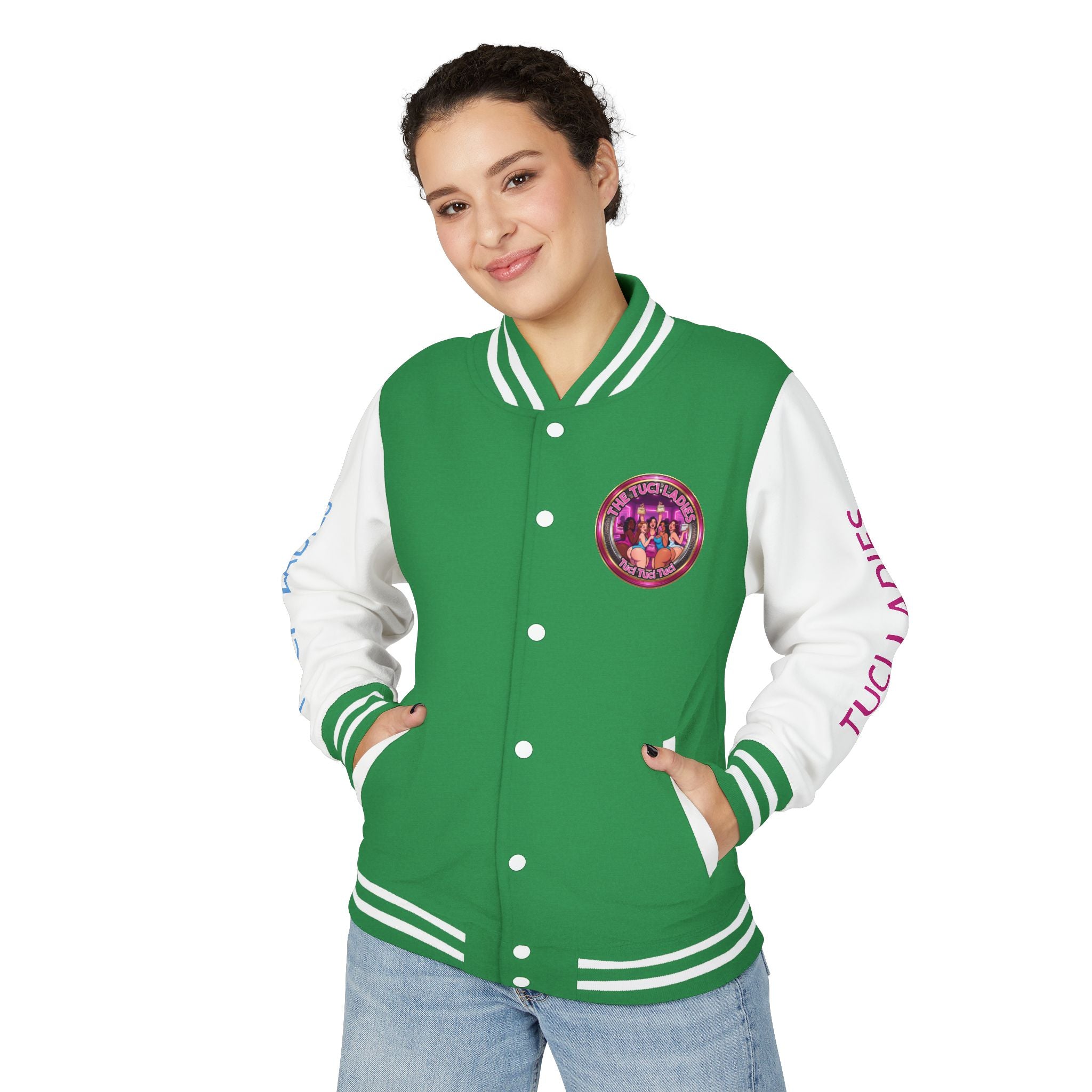 Letterman Jacket — The Tuci Tuci Tuci Ladies Graphic Varsity Jacket