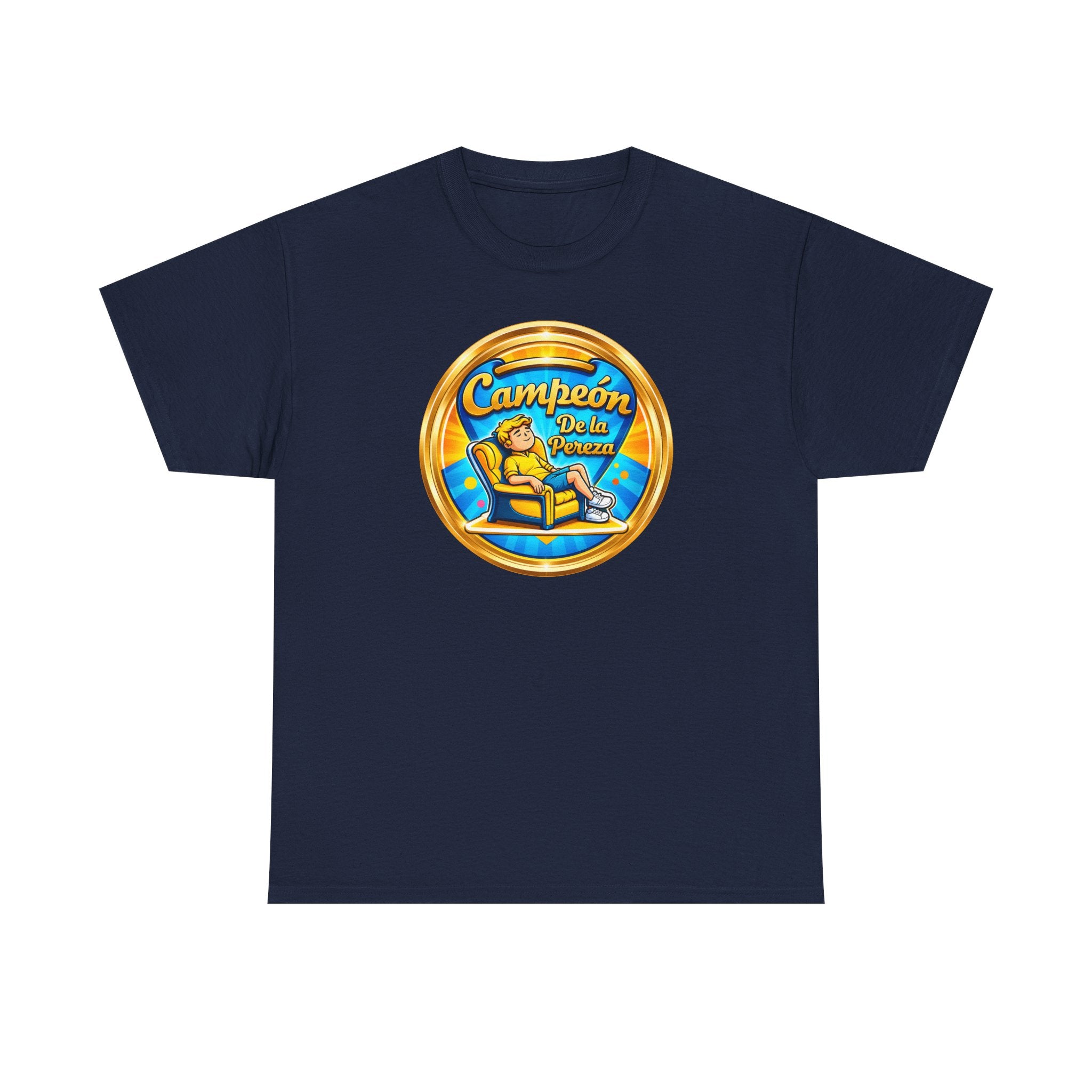 "Campeón De La Pereza" Tee — Gold Badge Adventure T‑Shirt