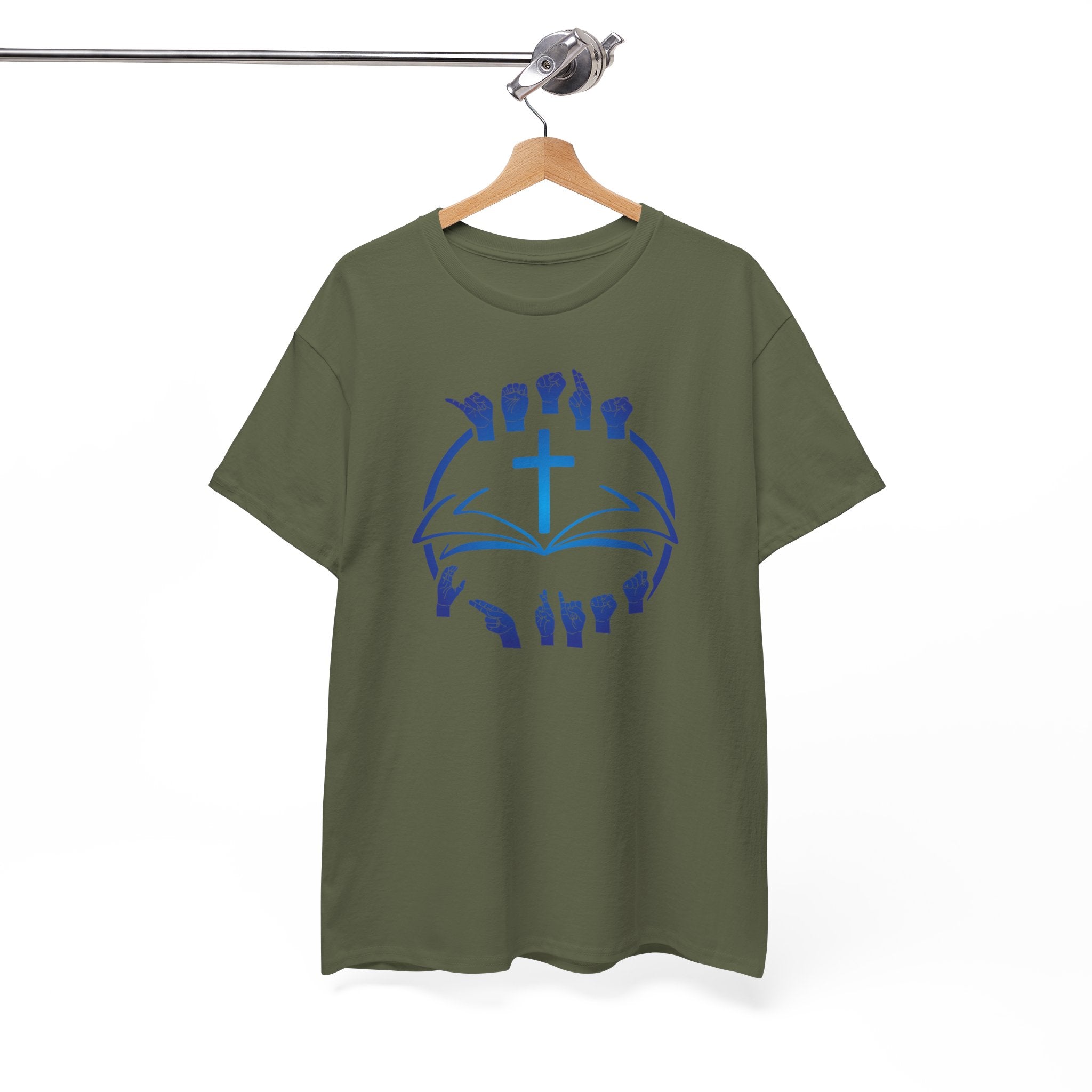 "Christian Bible Cross Sign Language "T-Shirt — Faith Prayer Hands Tee