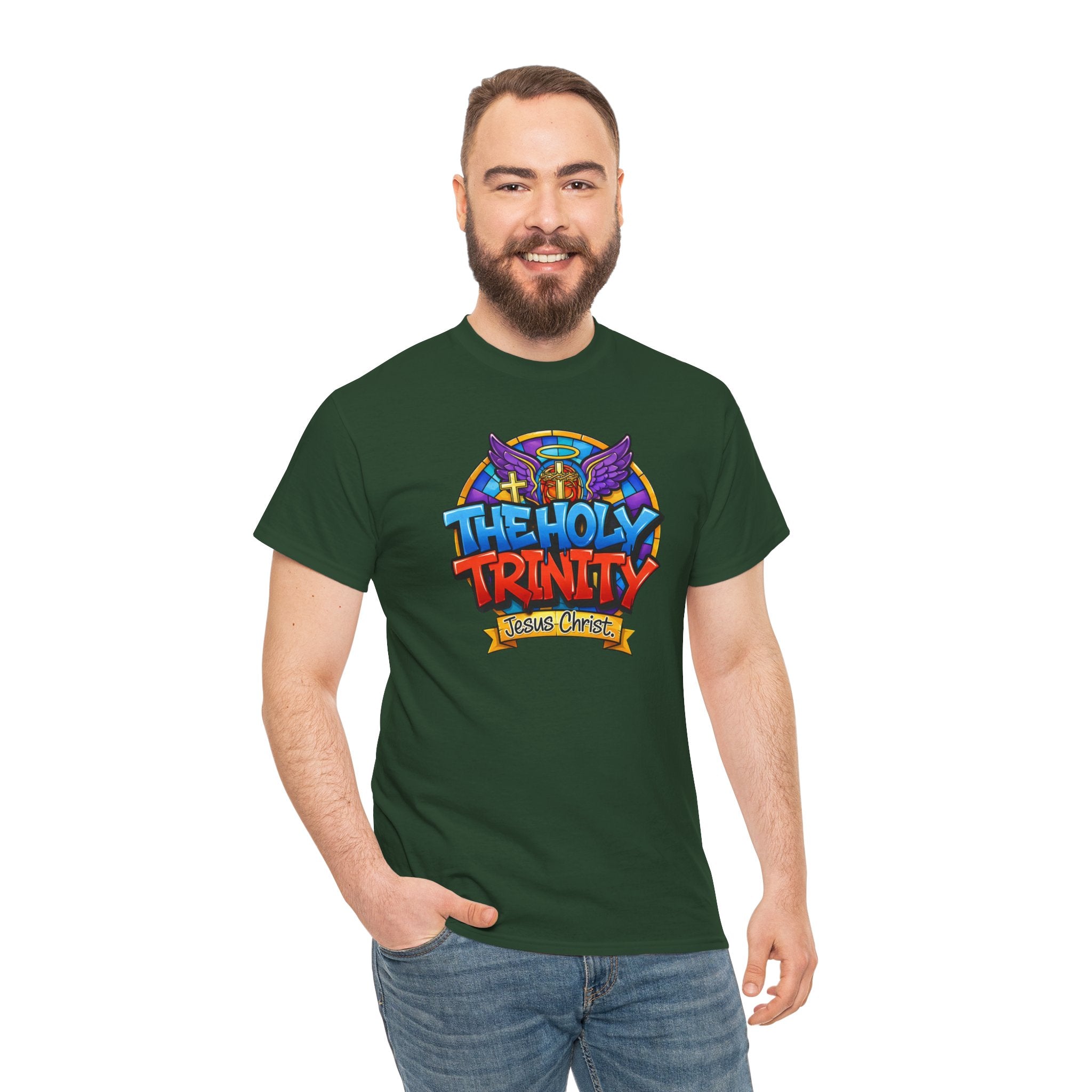 Christian T-Shirt — "The Holy Trinity: Jesus Christ" Colorful Faith Tee