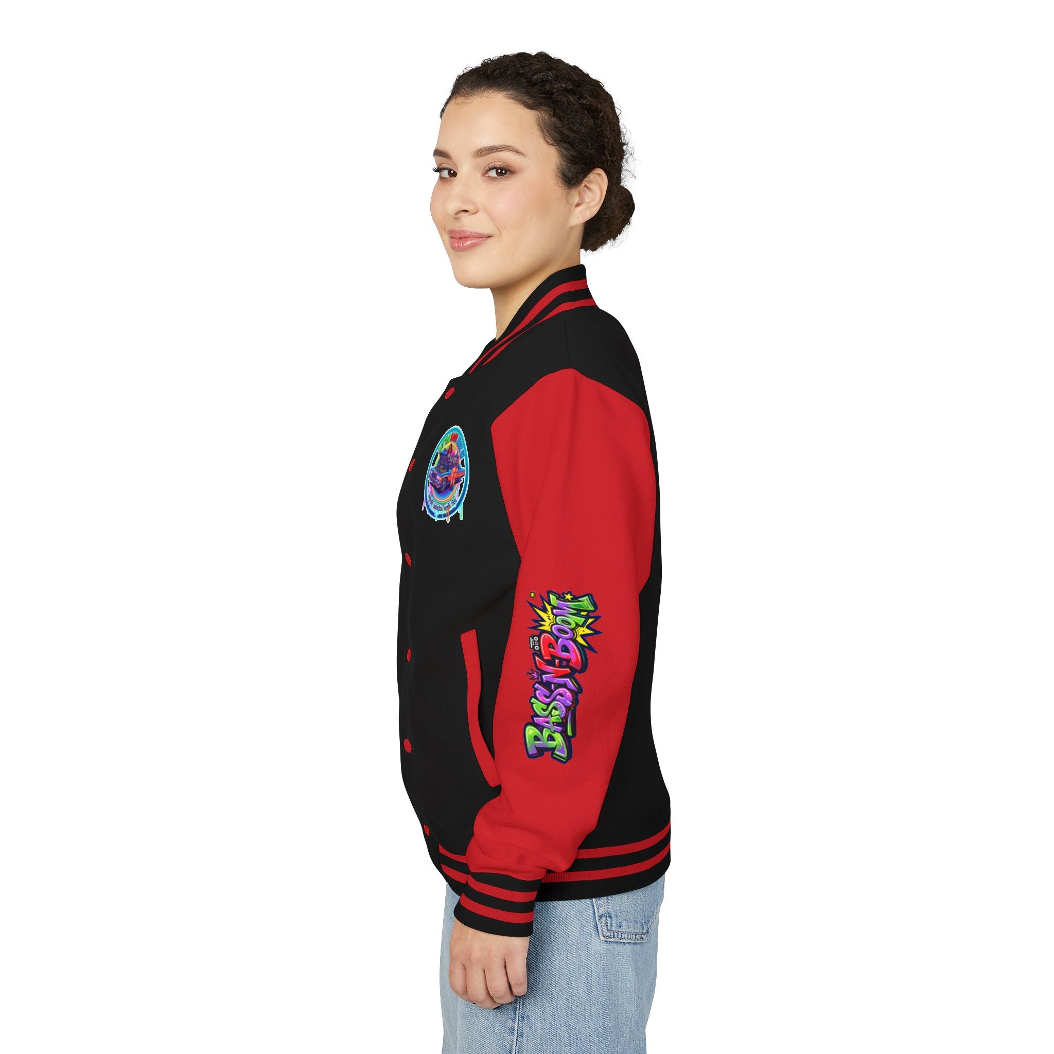 Letterman Jacket — ' Let The Bass Kick In' Retro Lowrider Crew Graphic