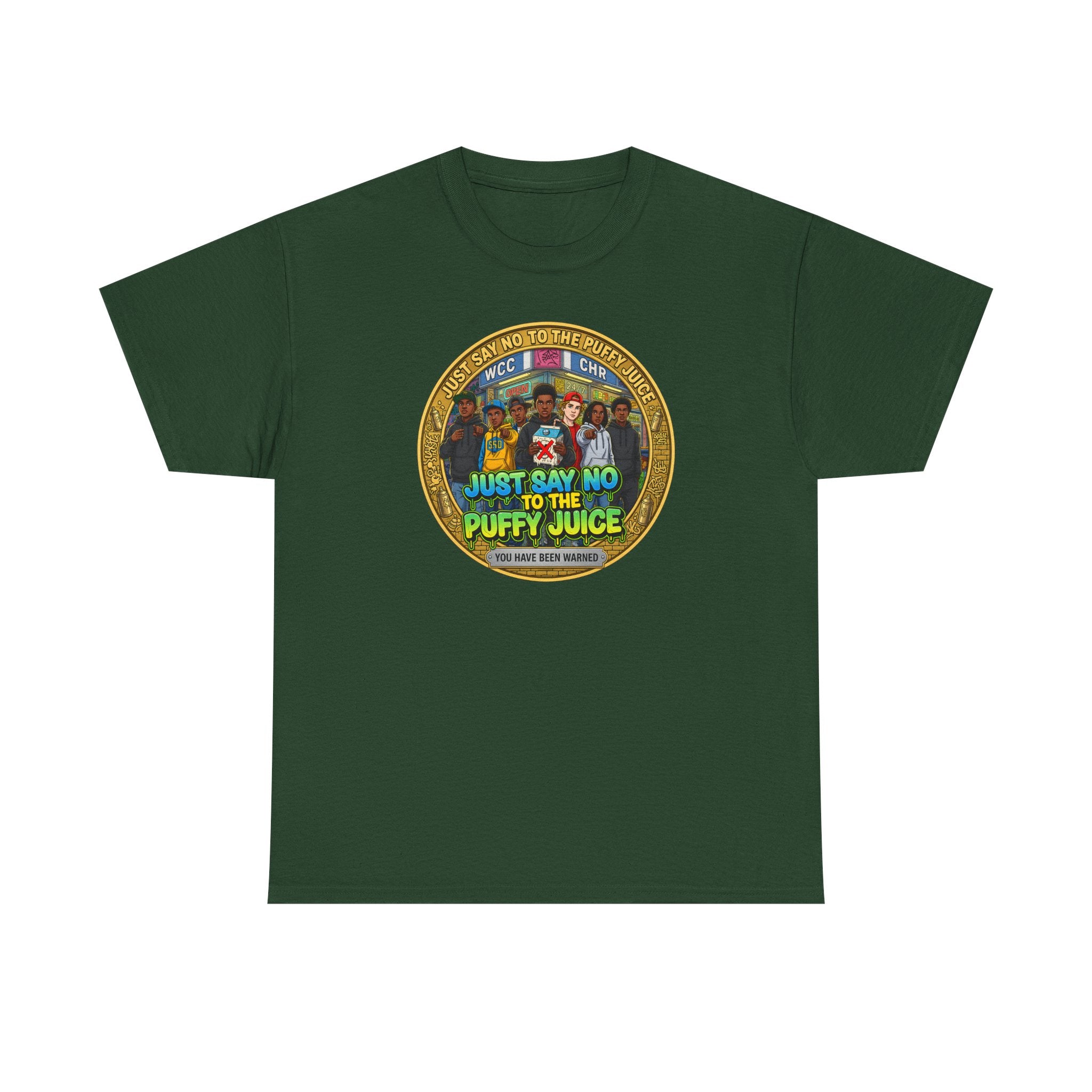 T-Shirt — "Just Say No to the Puffy Juice" Retro Anti-Vape Graphic Tee