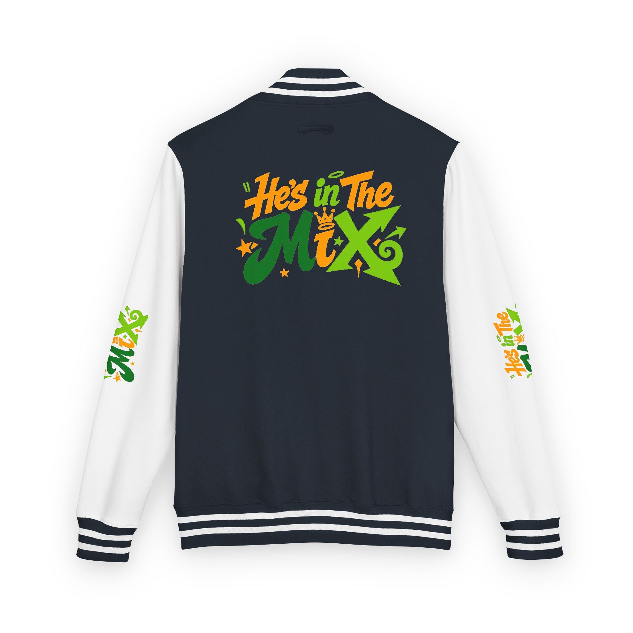 Letterman Jacket - "He's in the Mix" Retro Graffiti Varsity Jacket