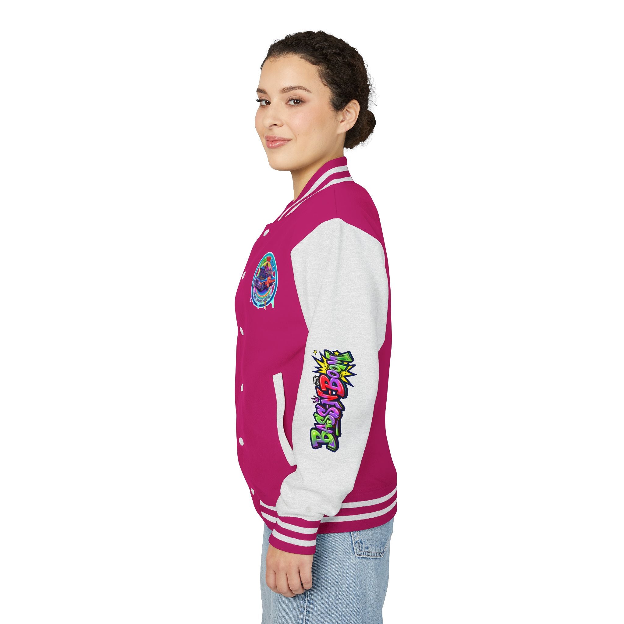Letterman Jacket — ' Let The Bass Kick In' Retro Lowrider Crew Graphic