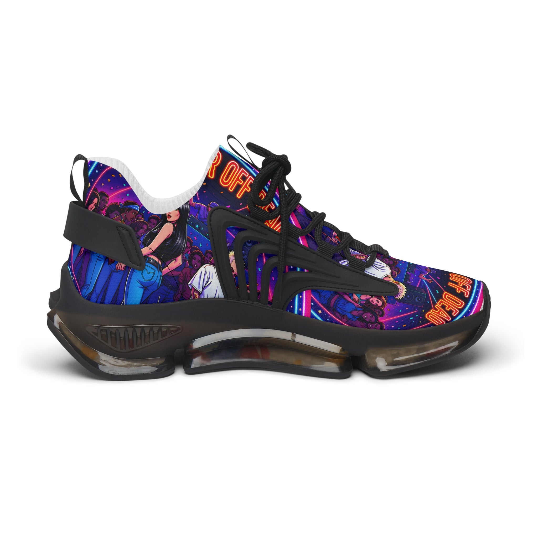 Women's Mesh Sneakers — Neon Retro Graphic "Better Off Dead" Street Style